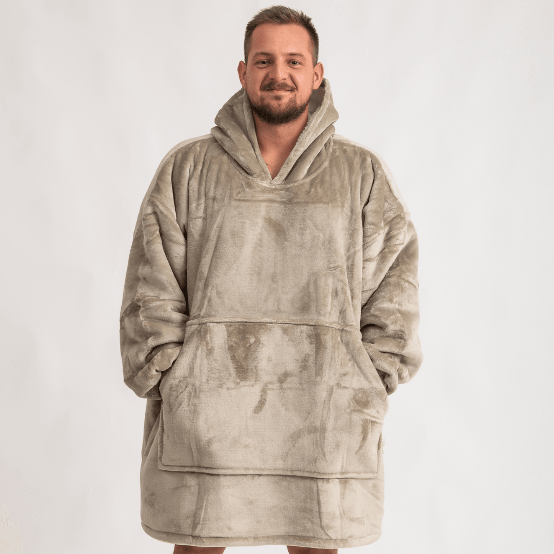 Moletom Oversized Com Capuz Beige