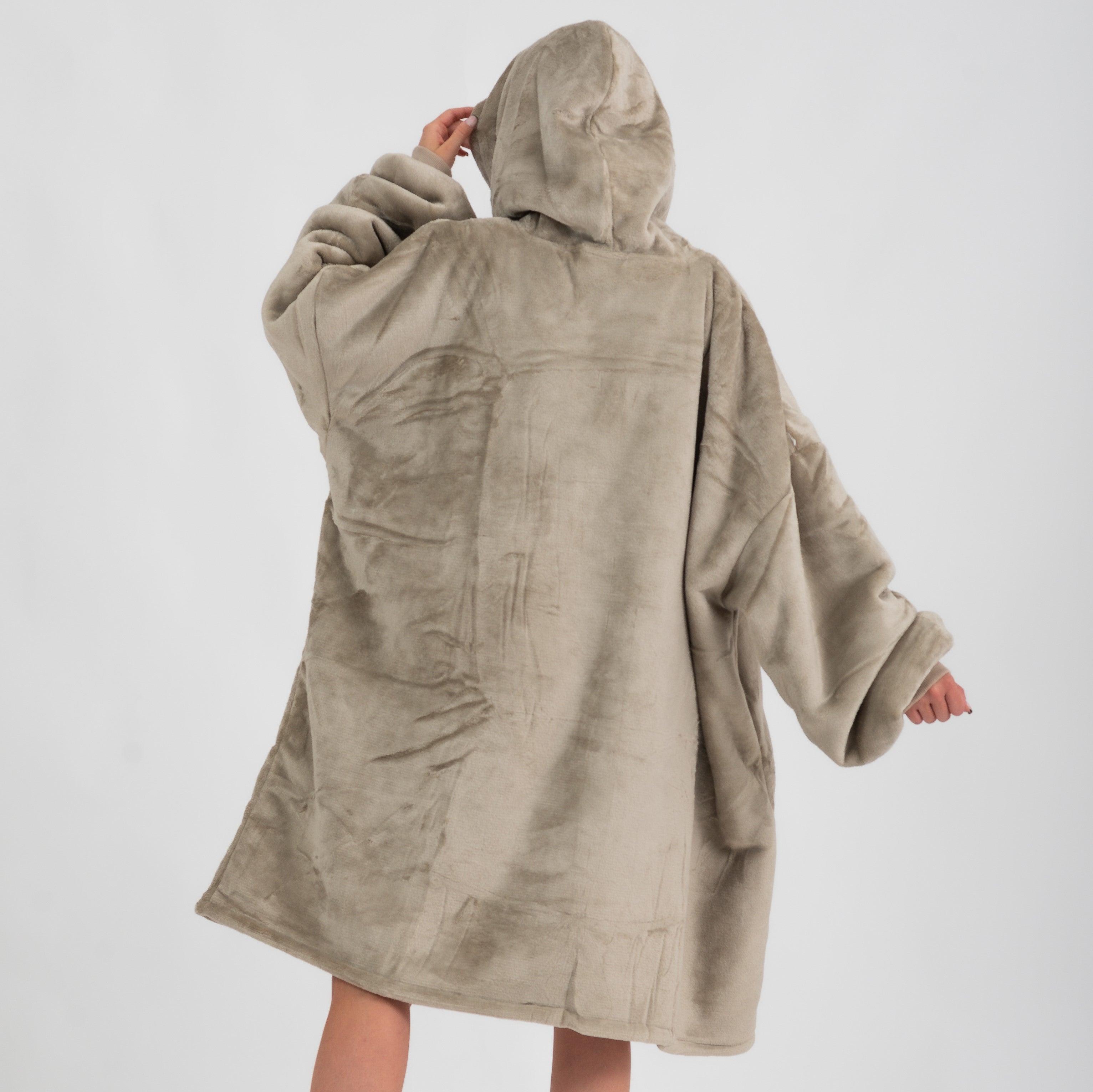 Moletom Oversized Com Capuz Beige