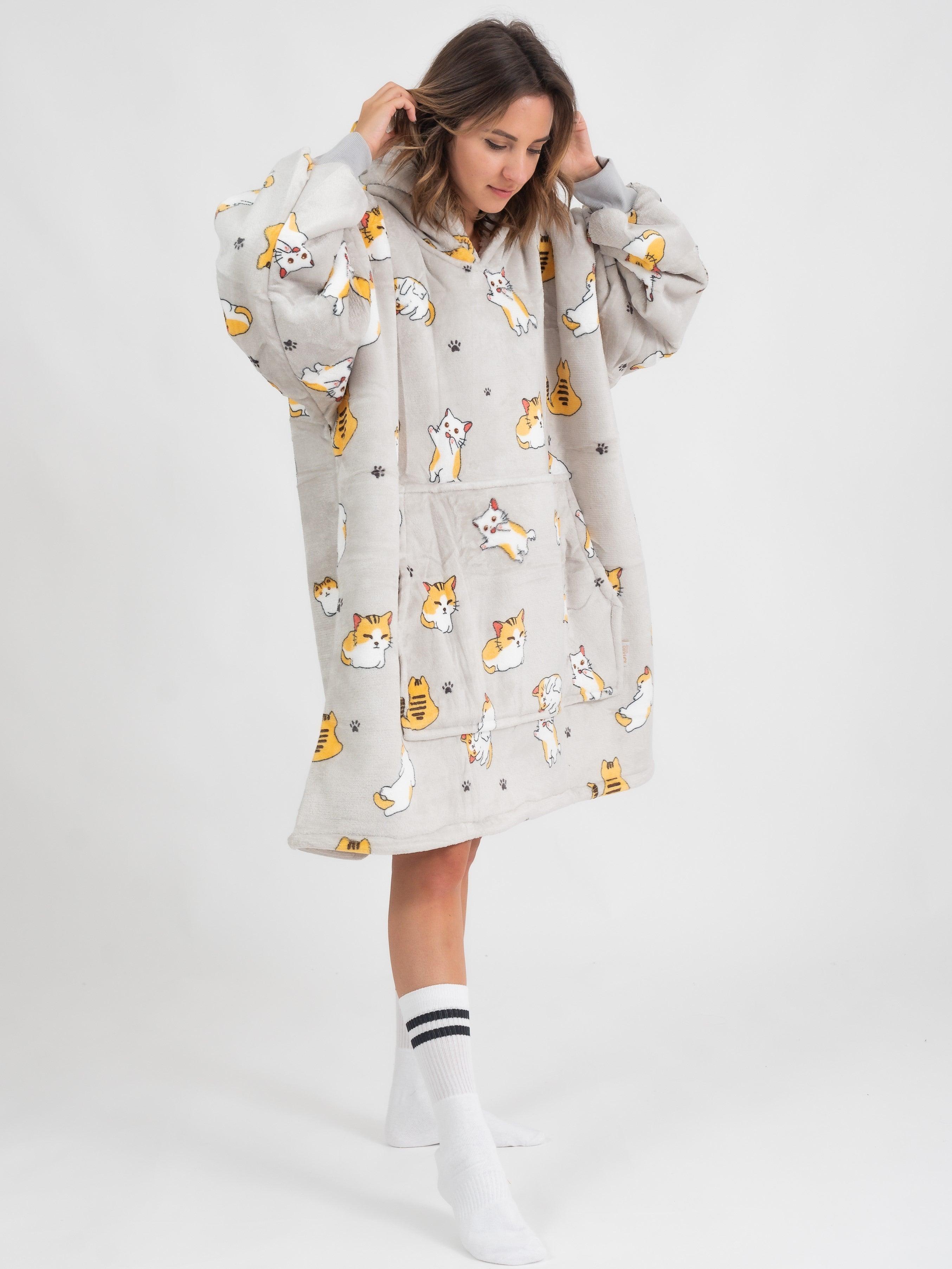 Moletom Oversized Com Capuz Gatinhos