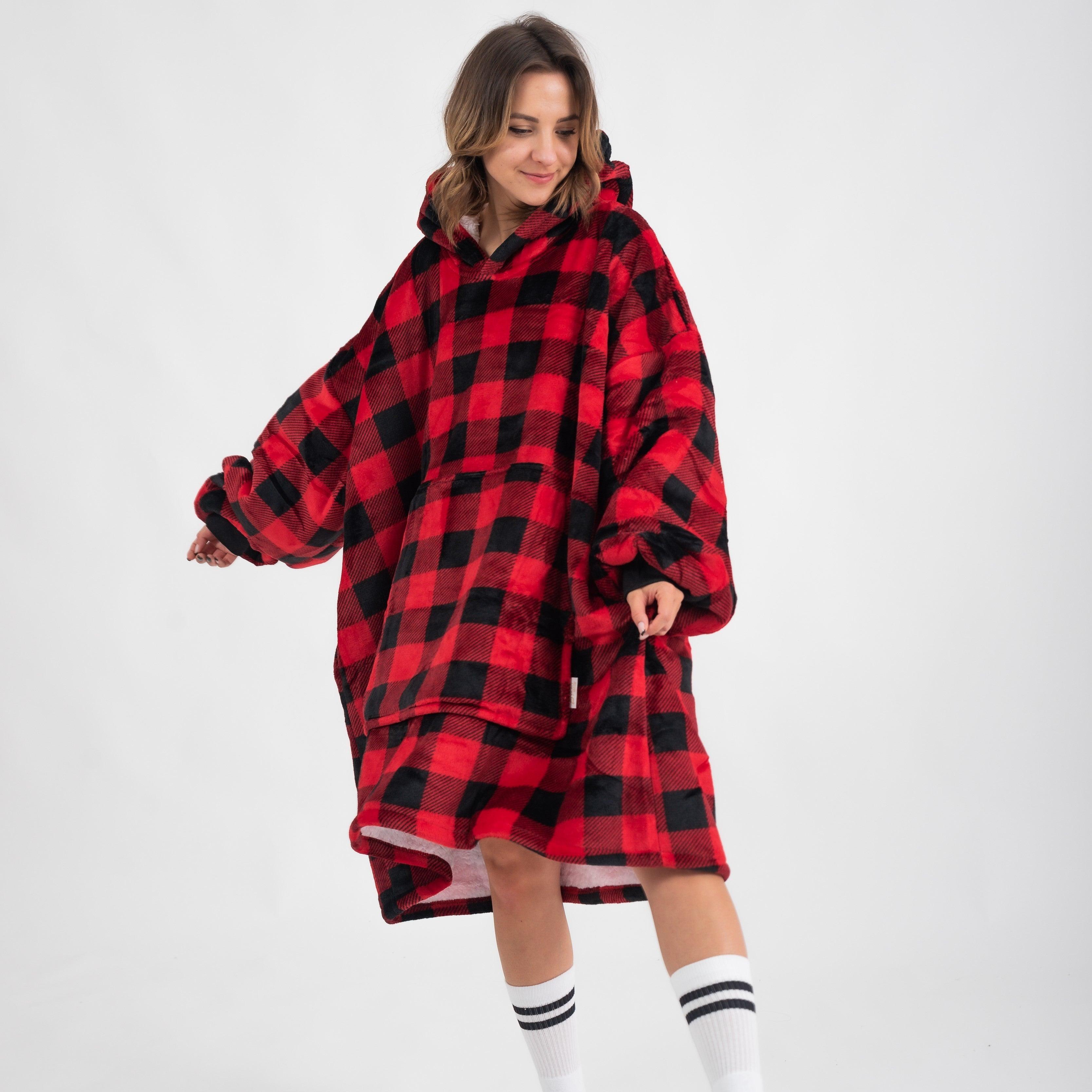 Moletom Oversized Com Capuz Xadrez