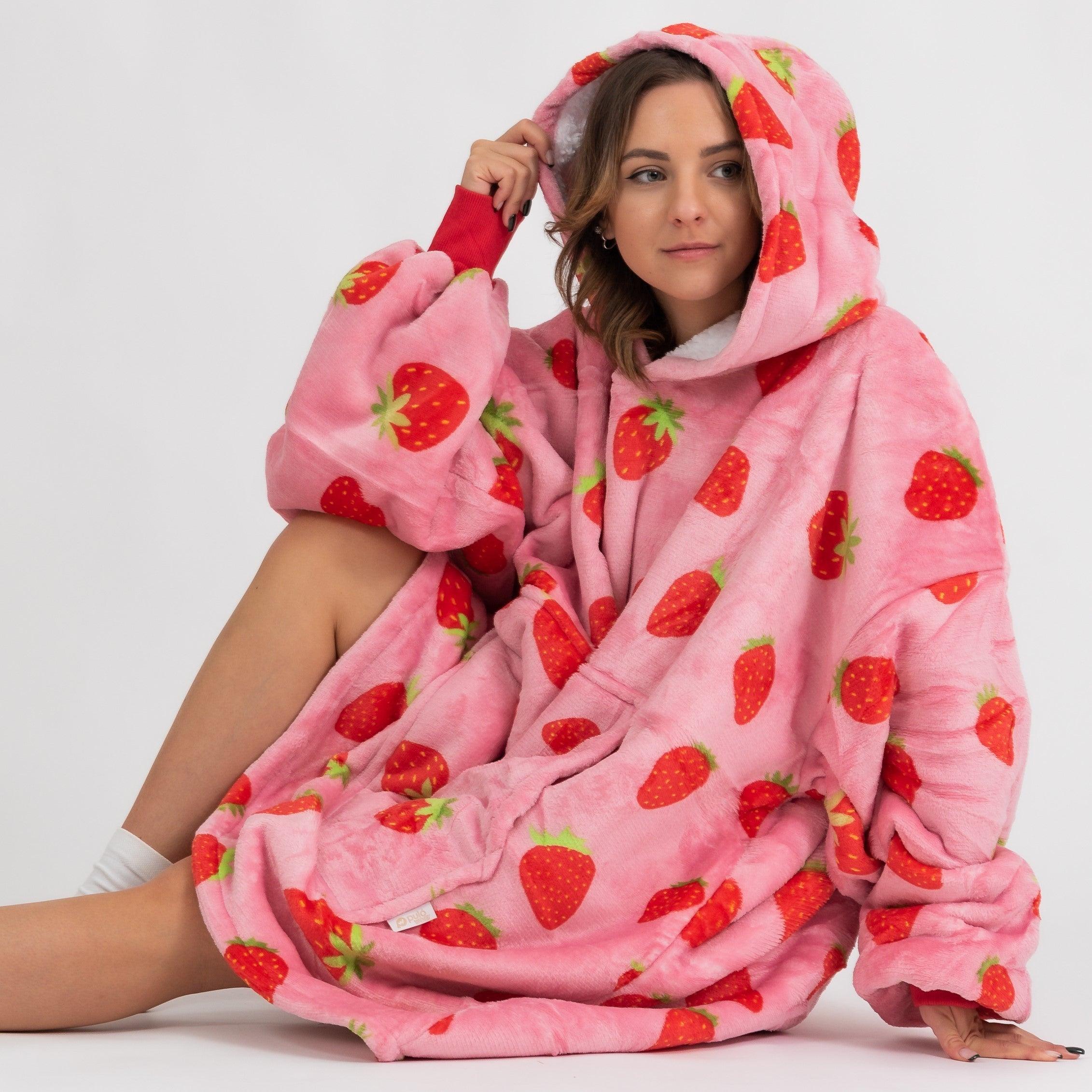 Moletom Oversized Com Capuz Morango