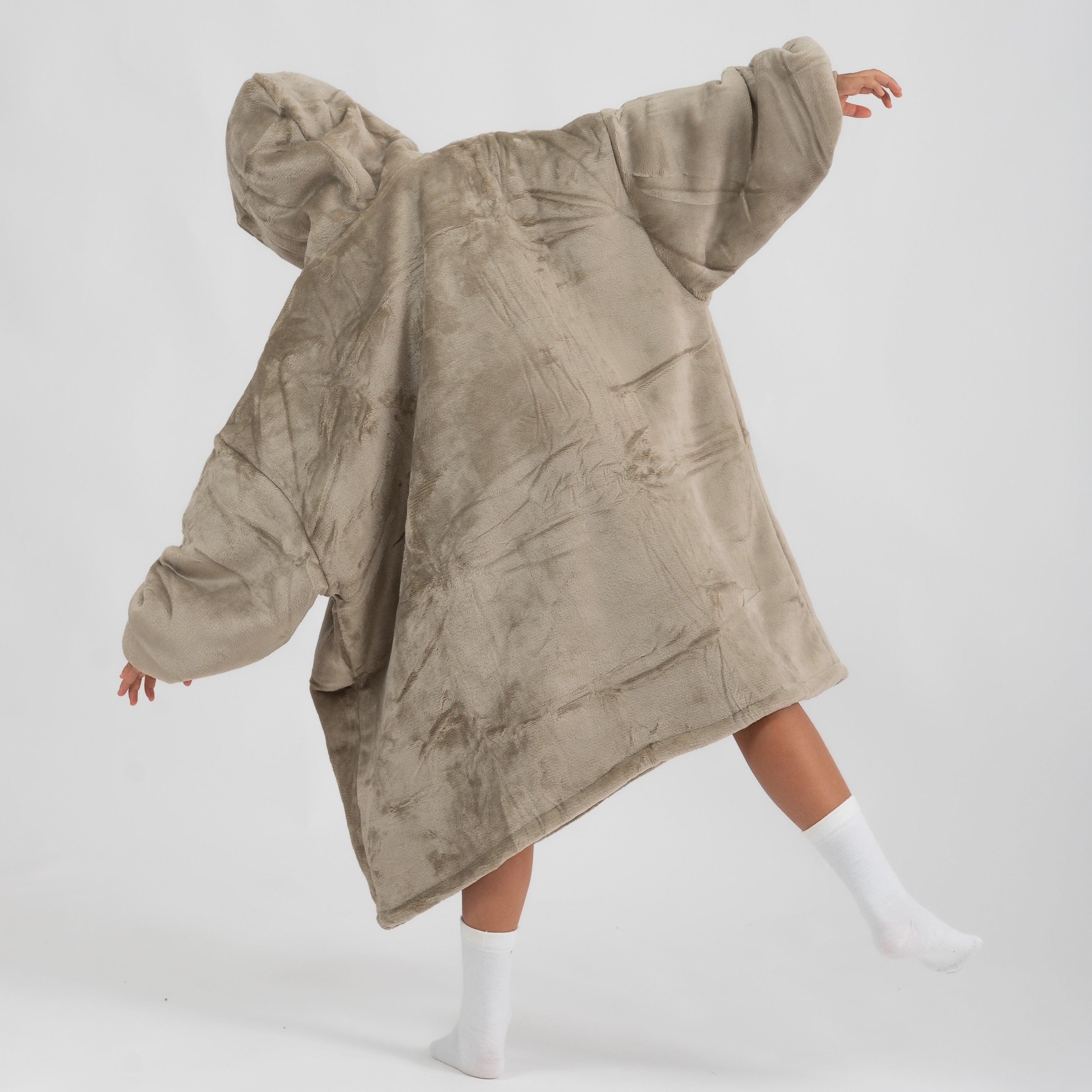 Moletom Oversized Com Capuz Kids Beige