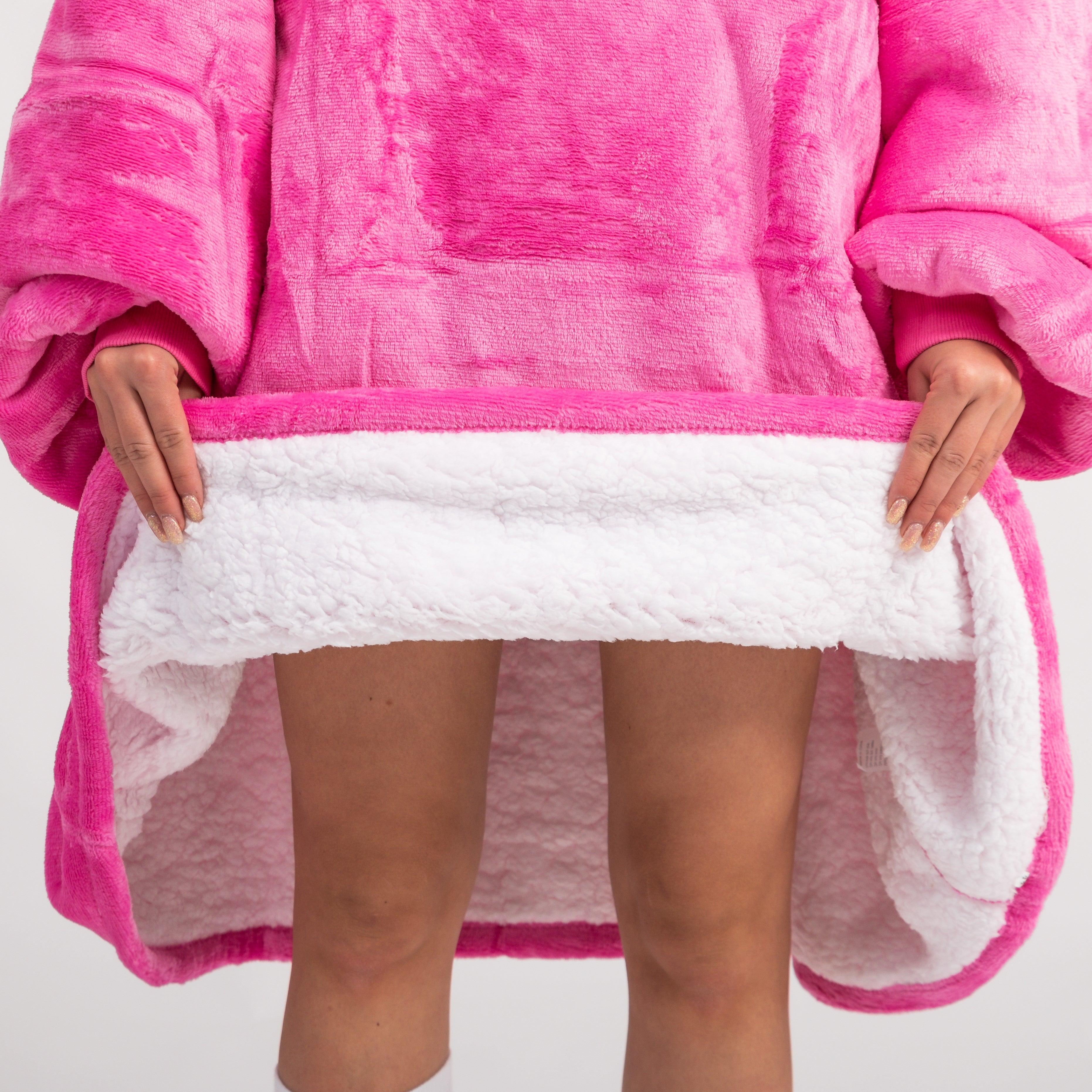 Moletom Oversized Com Capuz Rosa