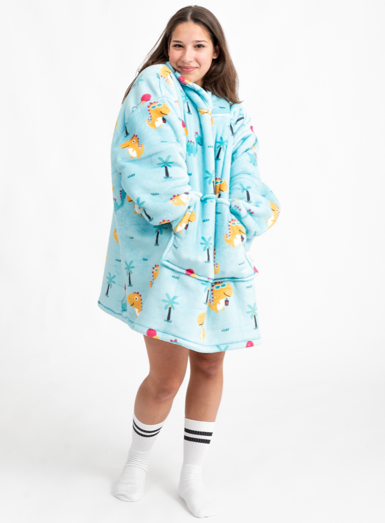 Moletom Oversized Com Capuz Kids Dinossauros