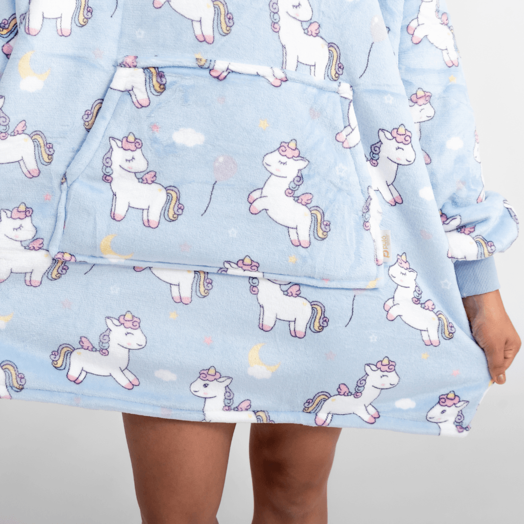 Moletom Oversized Com Capuz Kids Unicornio