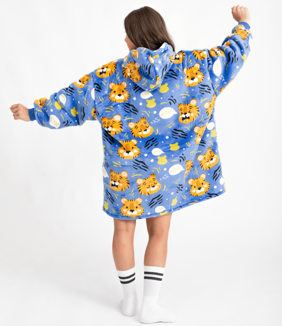 Moletom Oversized Com Capuz Kids Tigres