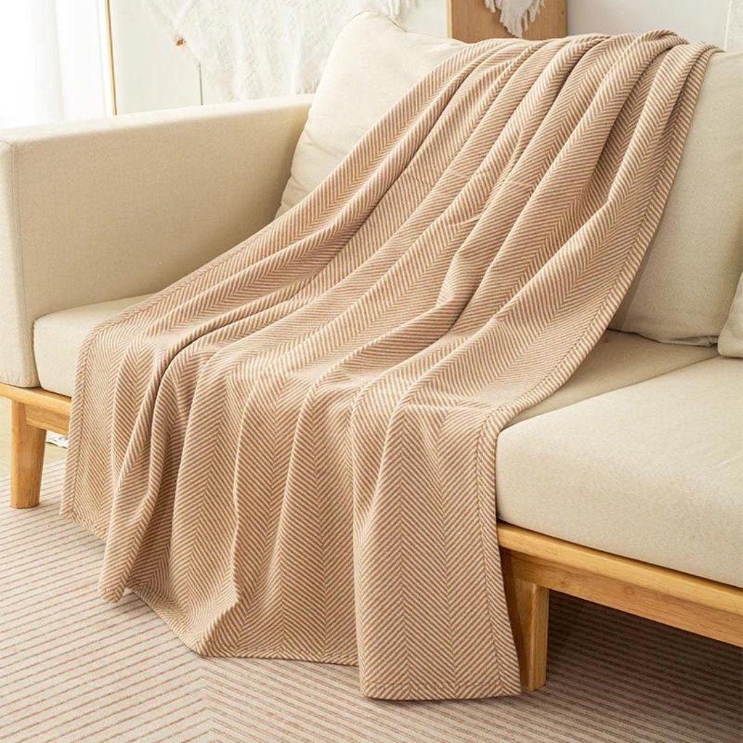 Cobertor de Lã Conforto com Padrão Herringbone