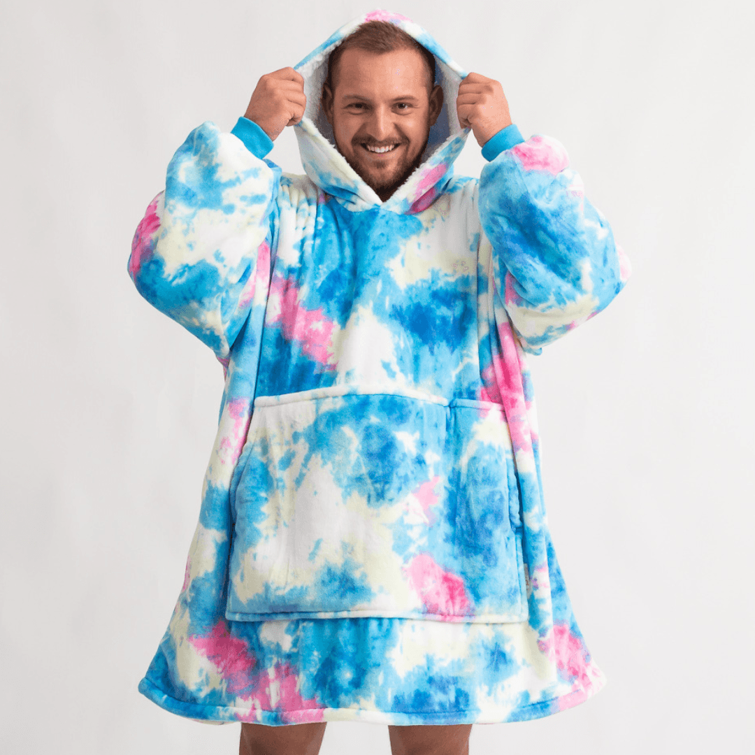 Moletom Oversized Com Capuz Nuvens Arco-iris