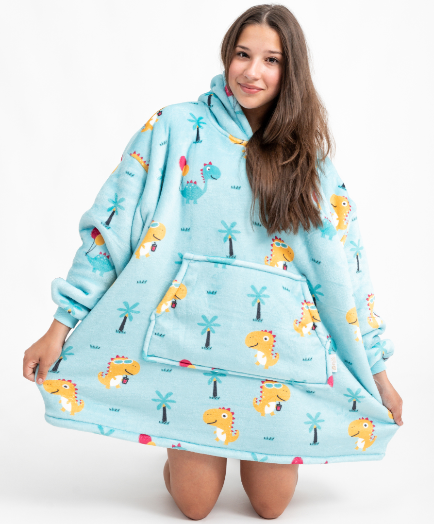 Moletom Oversized Com Capuz Kids Dinossauros