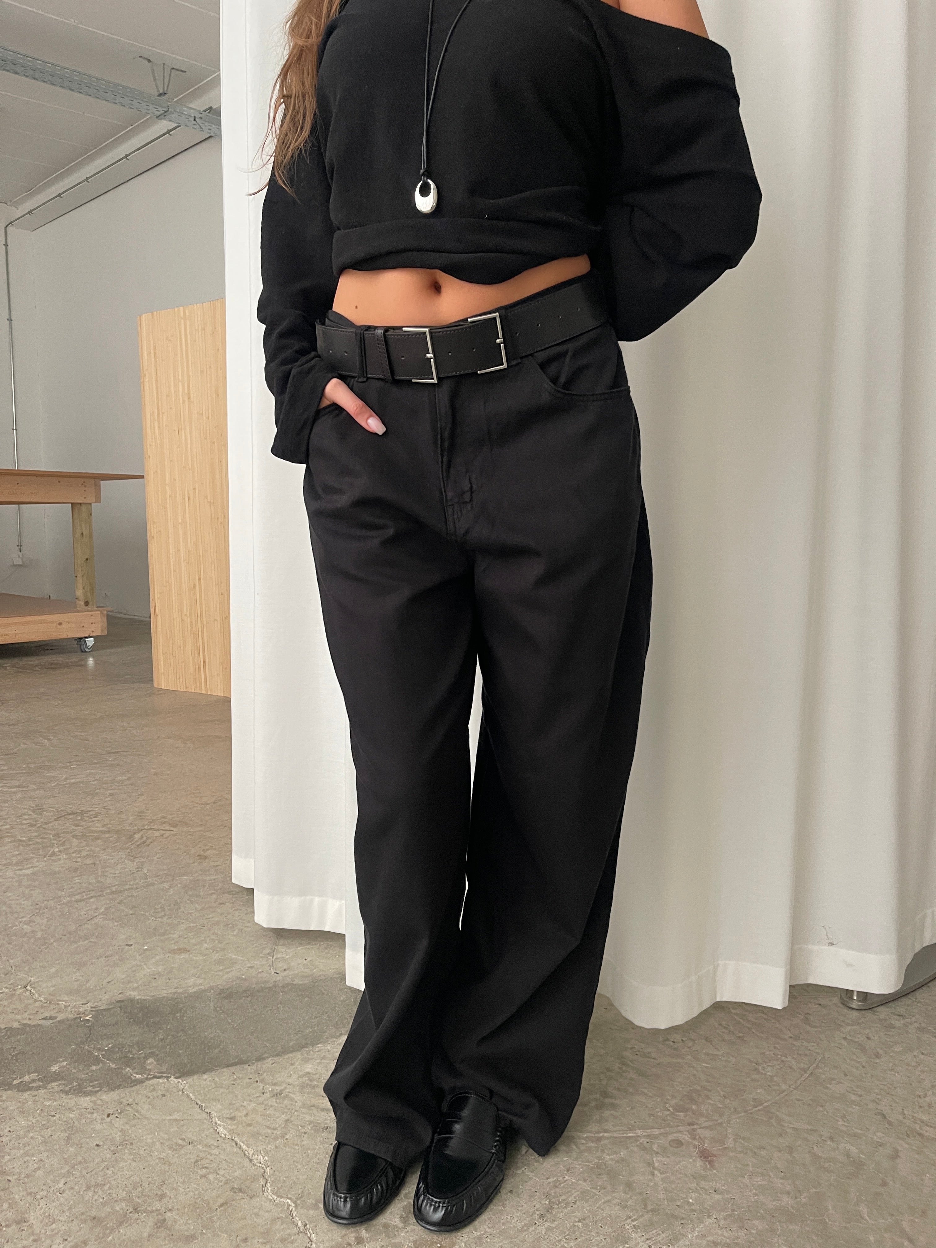 Calça Pantalona Larga Preta
