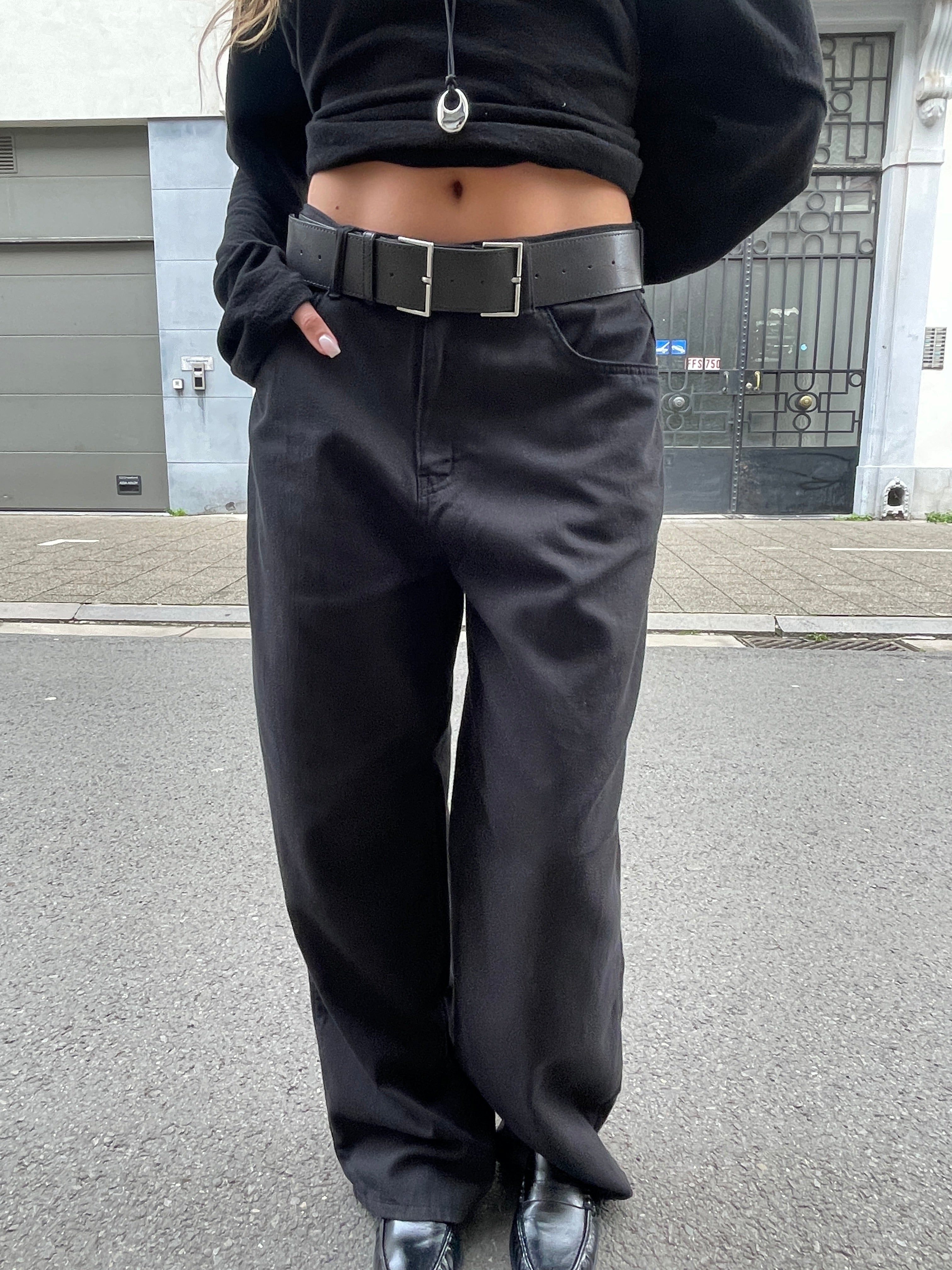 Calça Pantalona Larga Preta