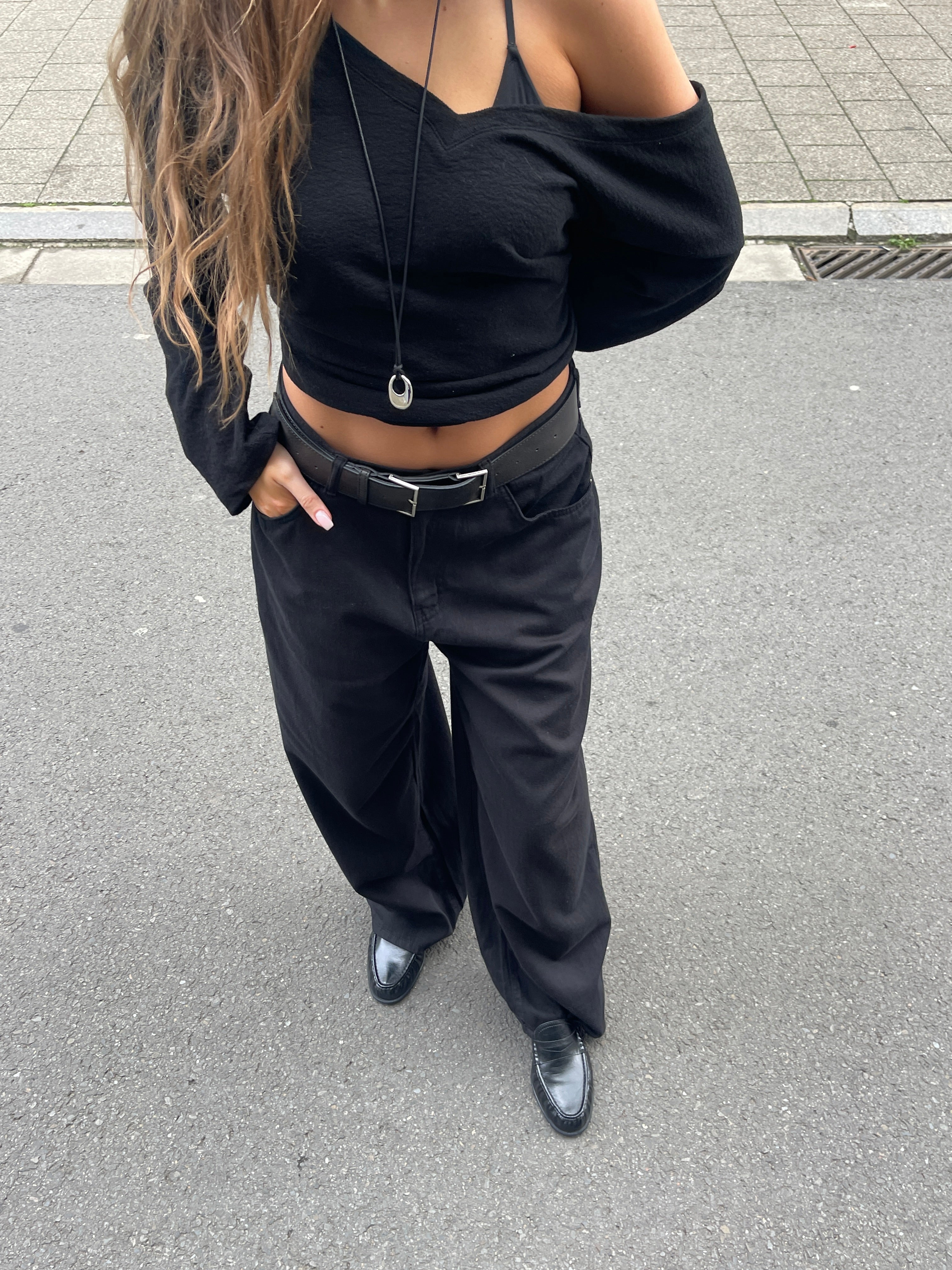 Calça Pantalona Larga Preta