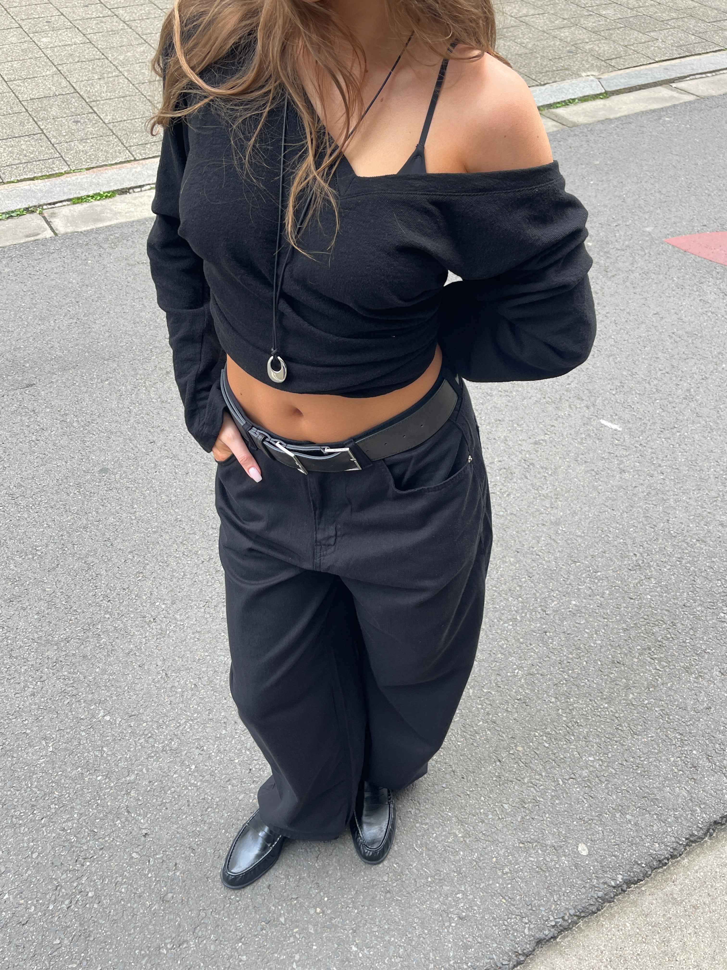 Calça Pantalona Larga Preta