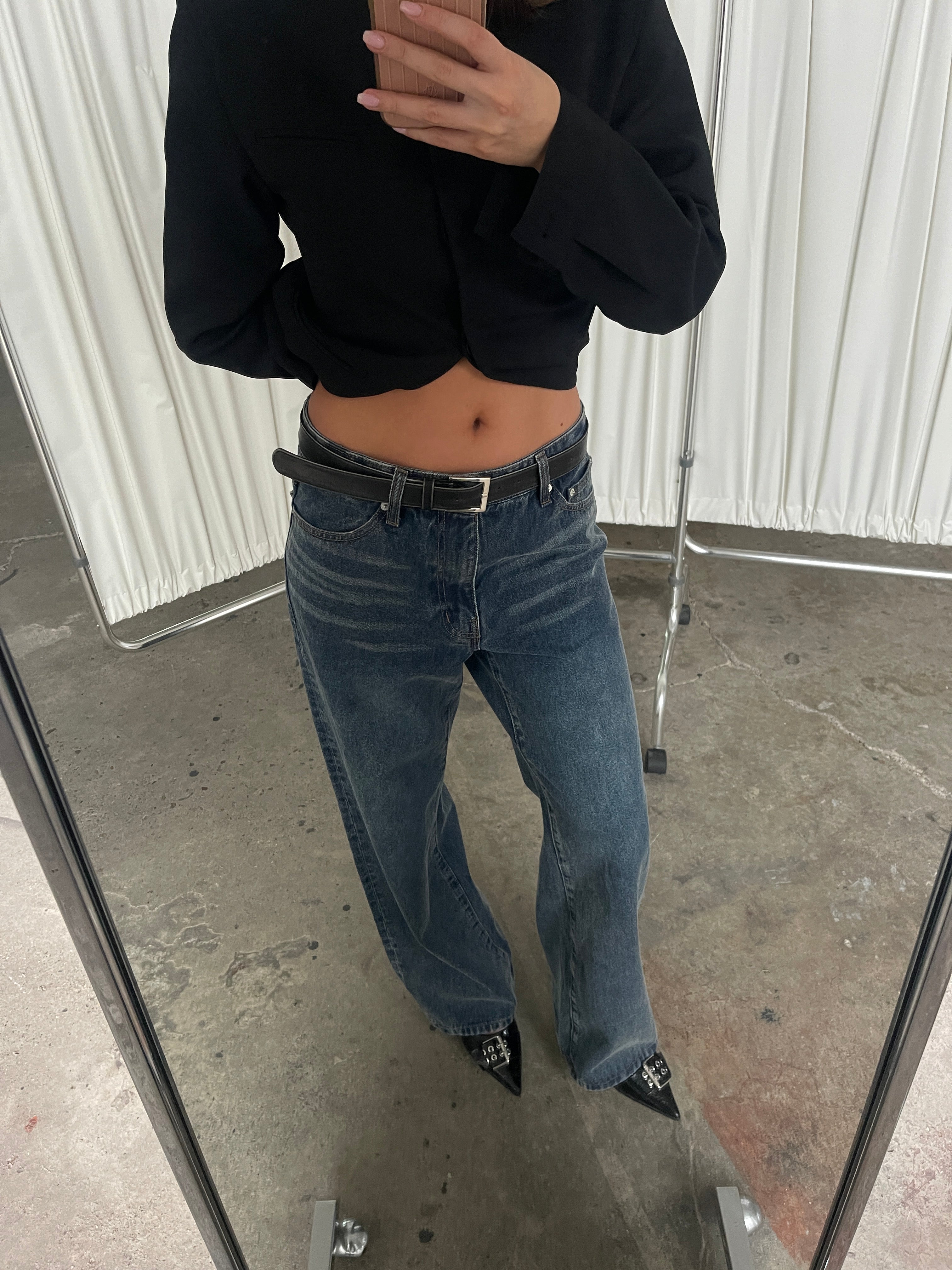 Calça Jeans Billie Dad Azul Escuro
