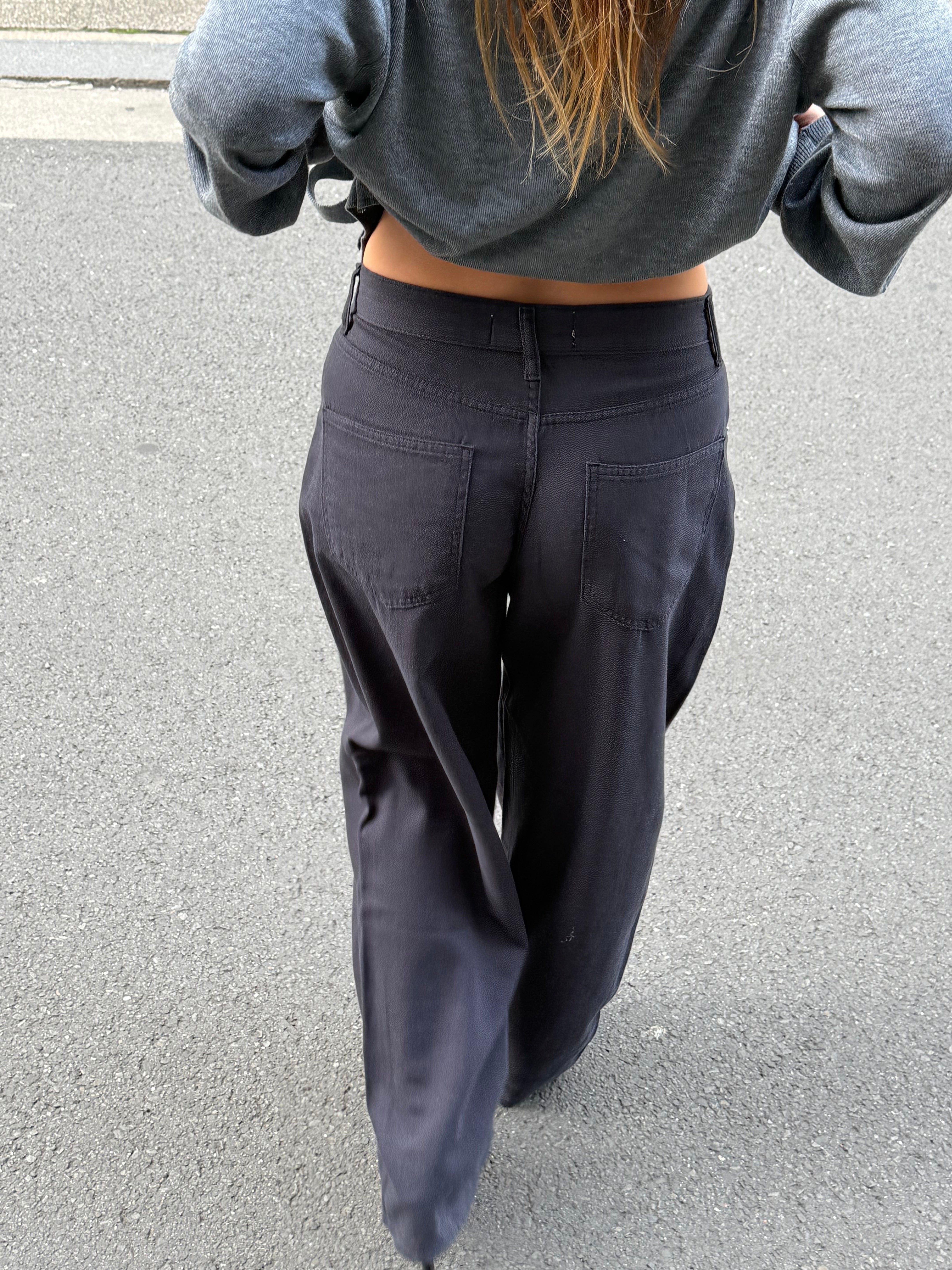 Calça Pantalona Larga Azul Marinho