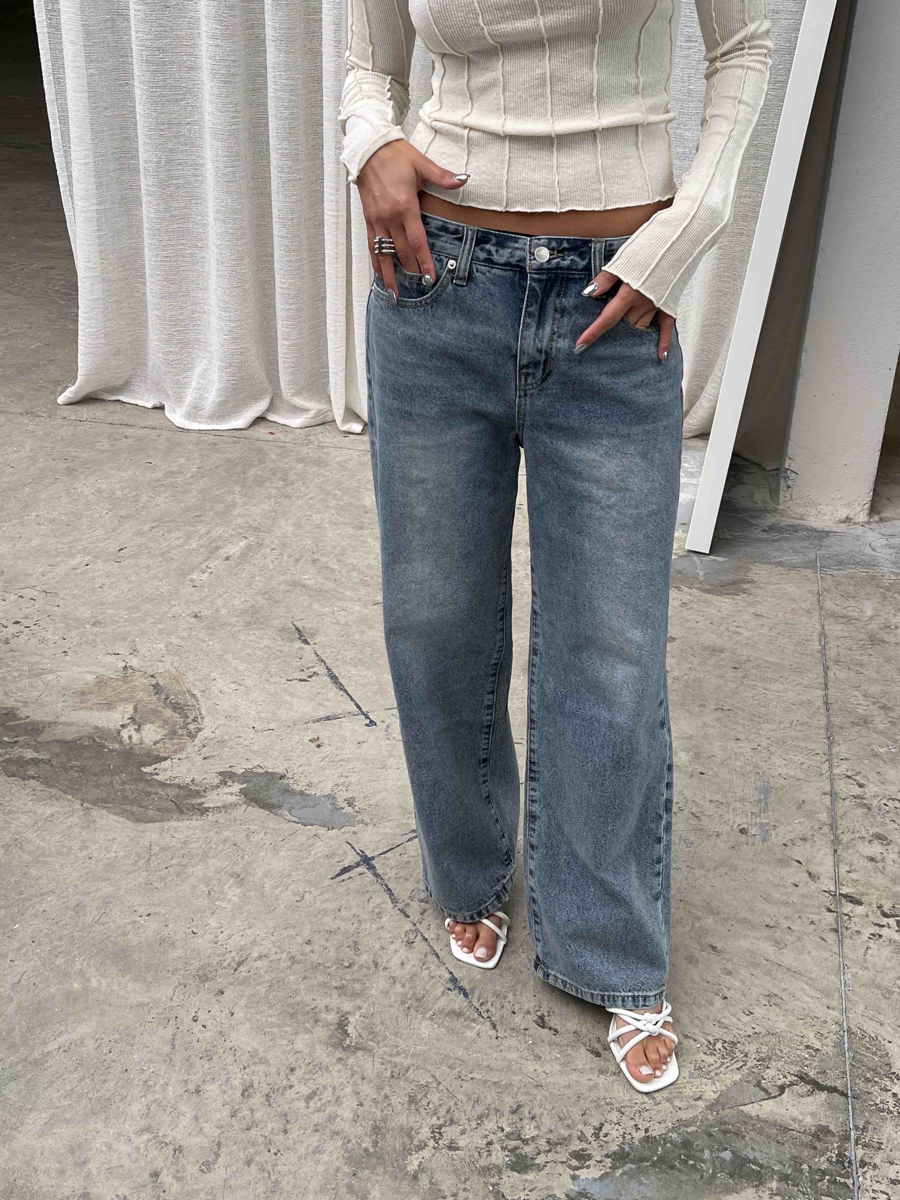 Calça Jeans Billie Dad Azul