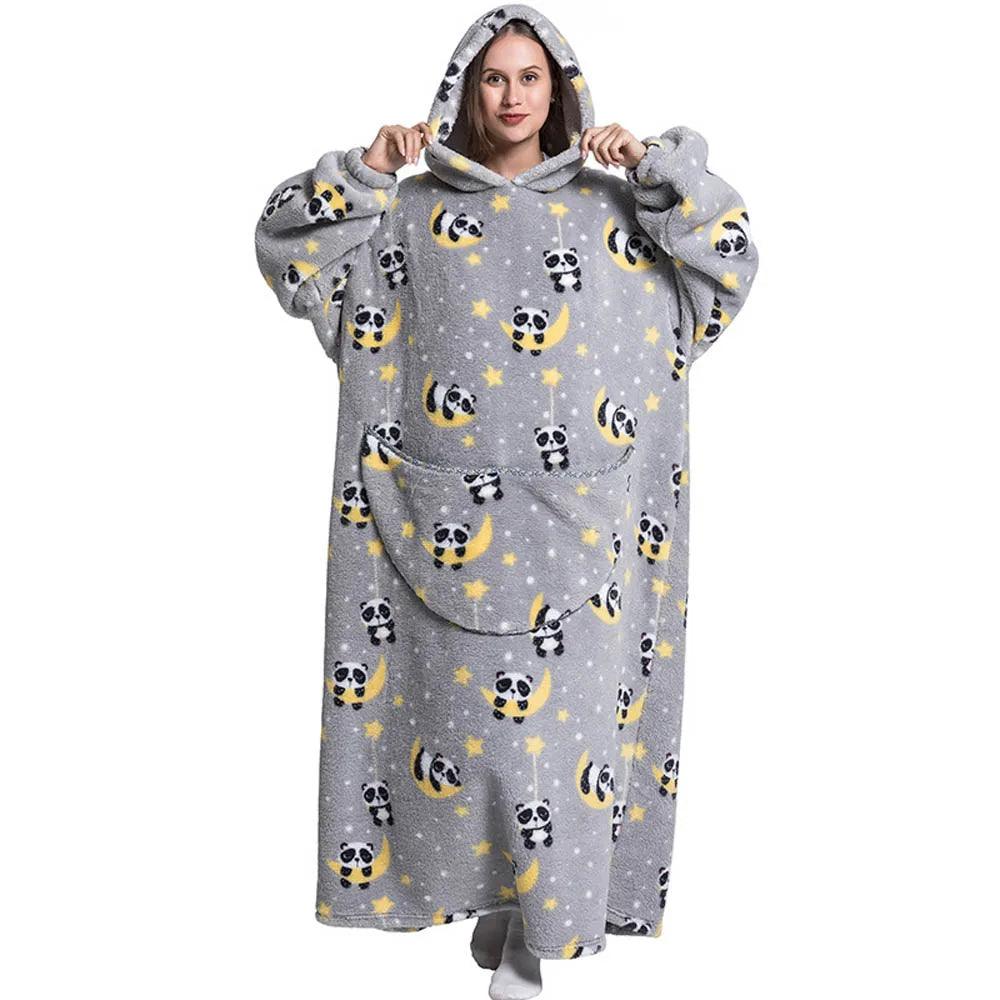 Moletom Oversized Com Capuz Panda Na Lua