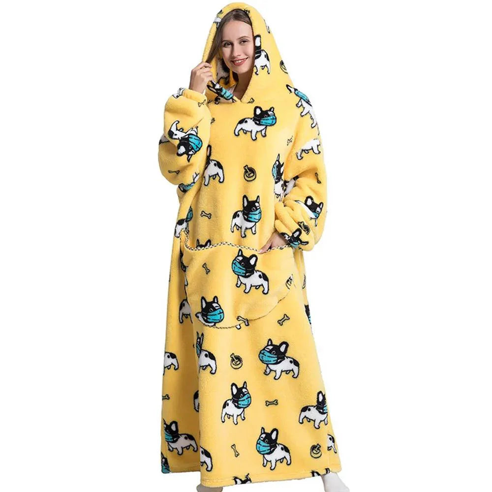 Moletom Oversized Com Capuz Cachorrinho de Mascara