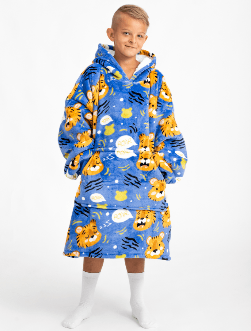 Moletom Oversized Com Capuz Kids Tigres