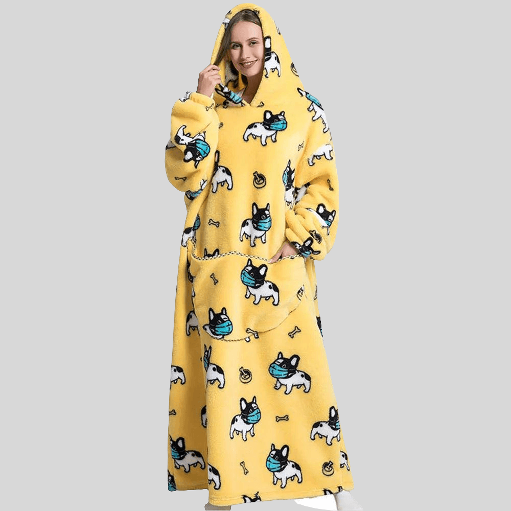 Moletom Oversized Com Capuz Cachorrinho de Mascara