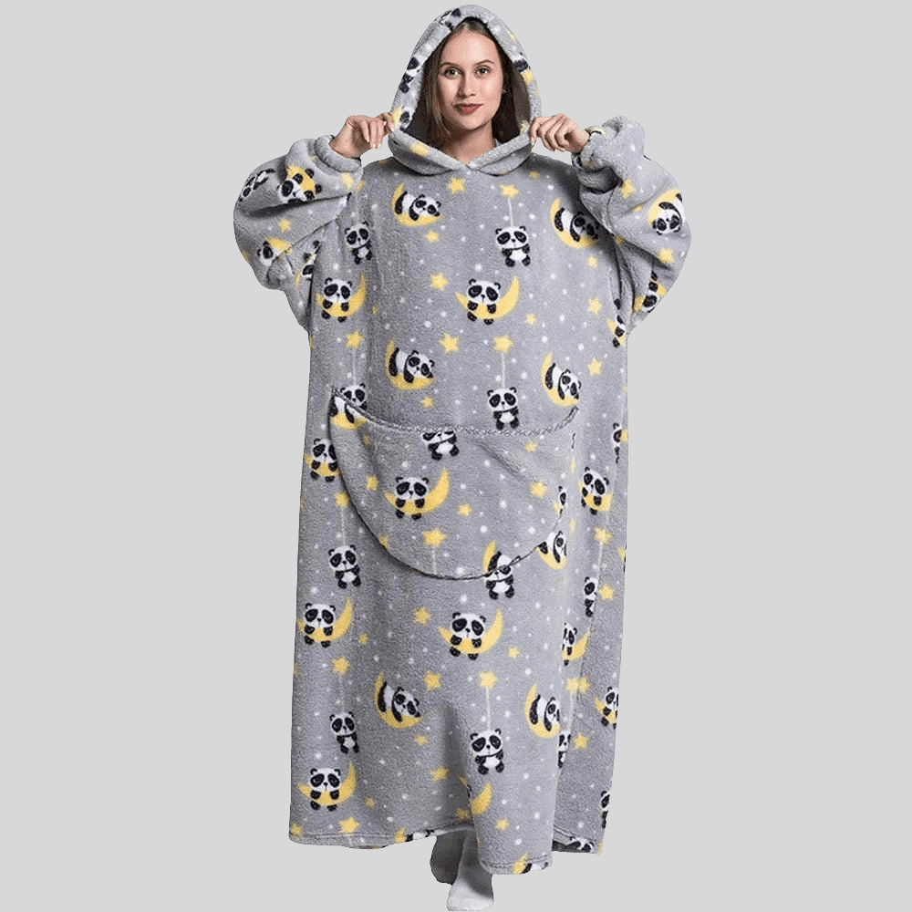 Moletom Oversized Com Capuz Panda Na Lua