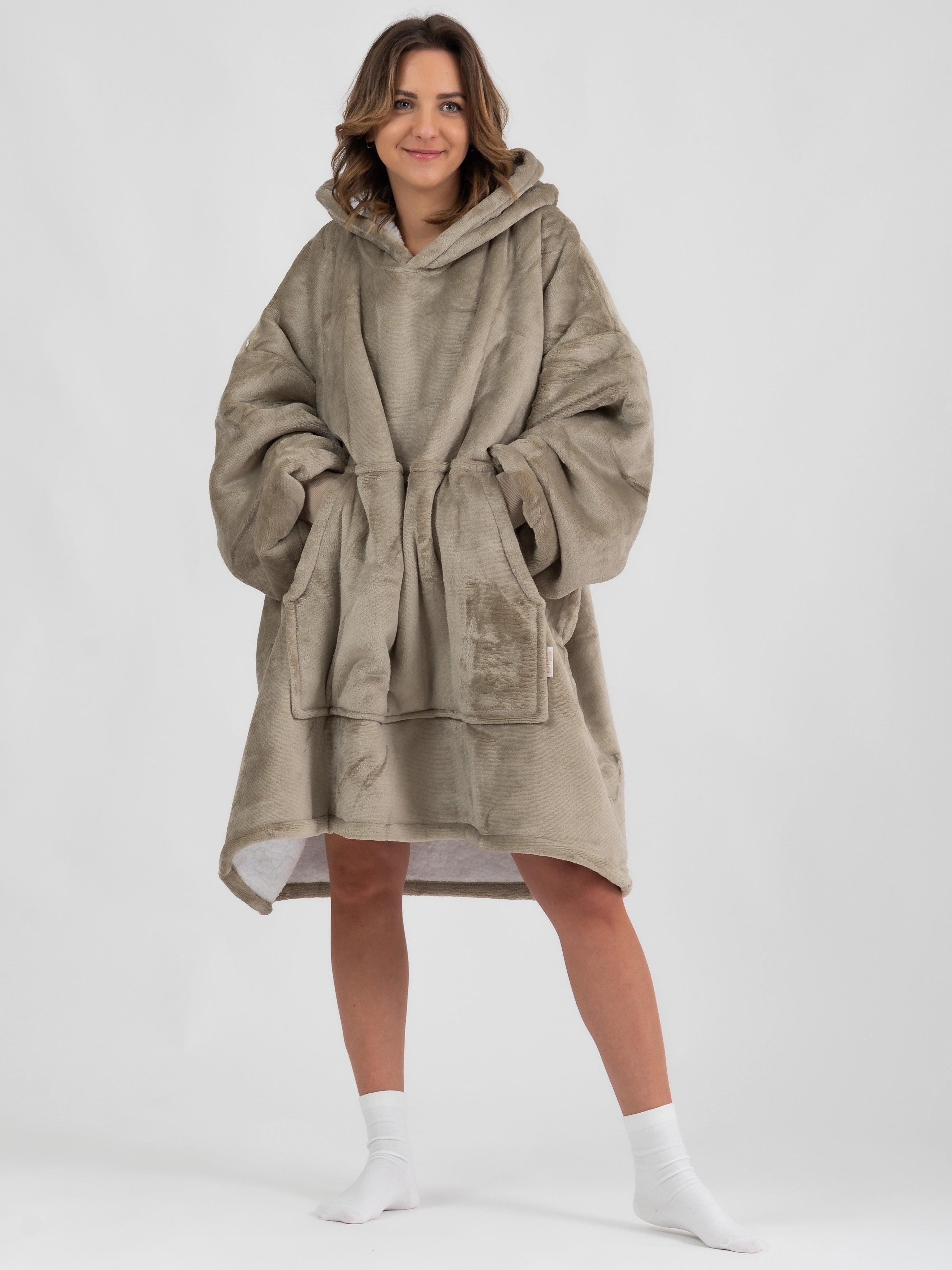 Moletom Oversized Com Capuz Beige