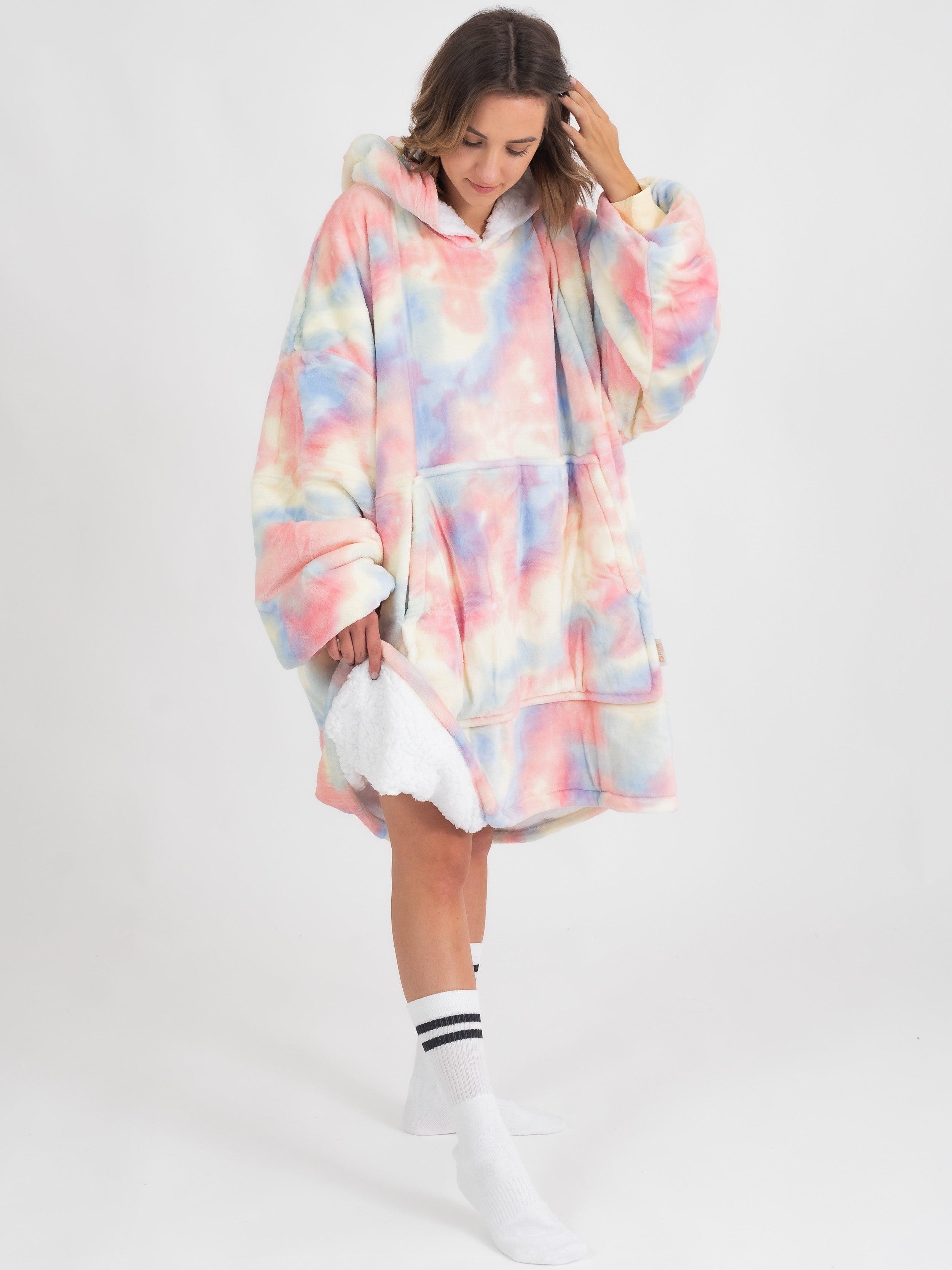 Moletom Oversized Com Capuz Arco-iris