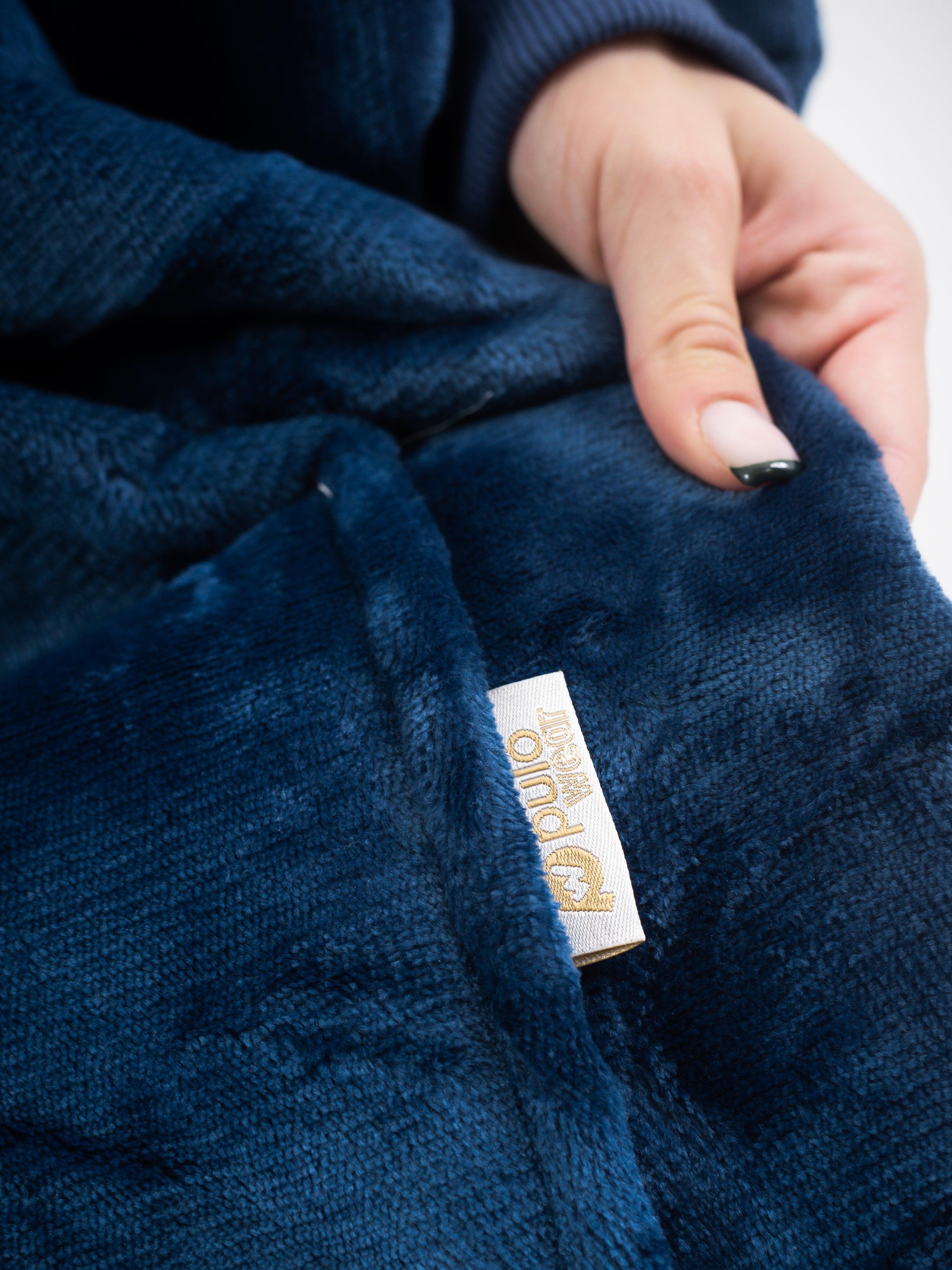 Moletom Oversized Com Capuz Azul Escuro