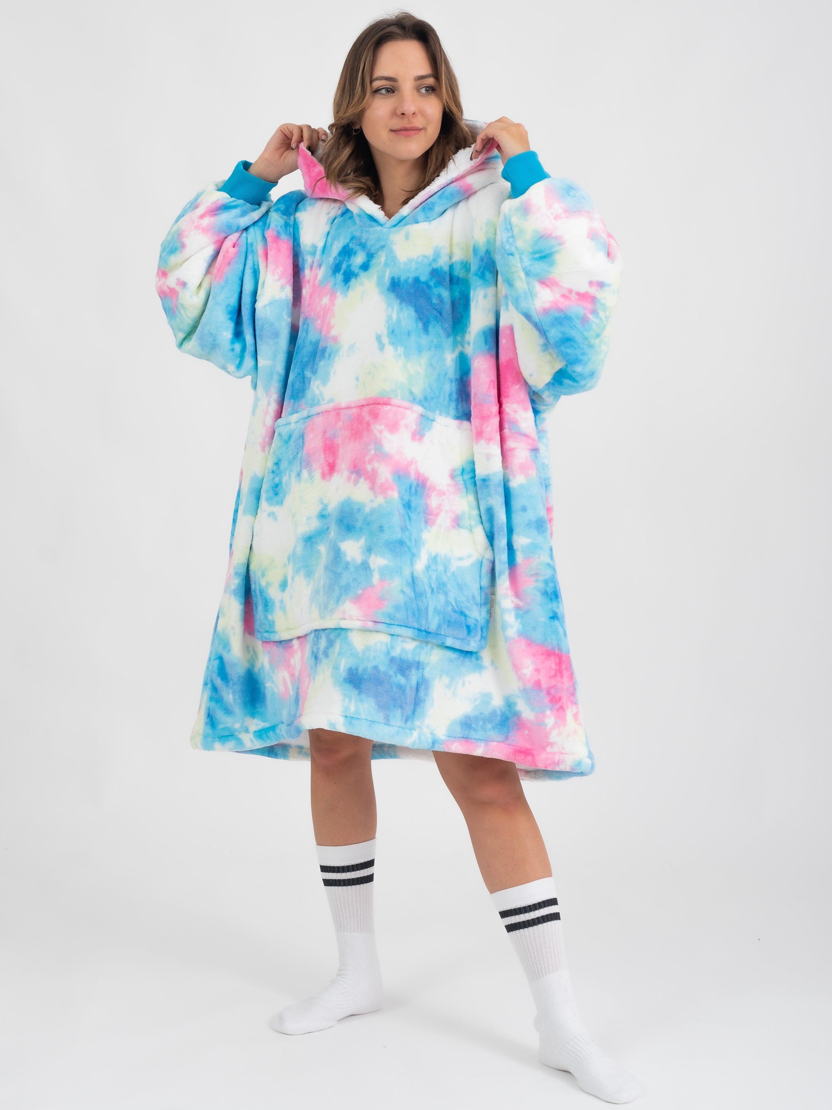 Moletom Oversized Com Capuz Nuvens Arco-iris