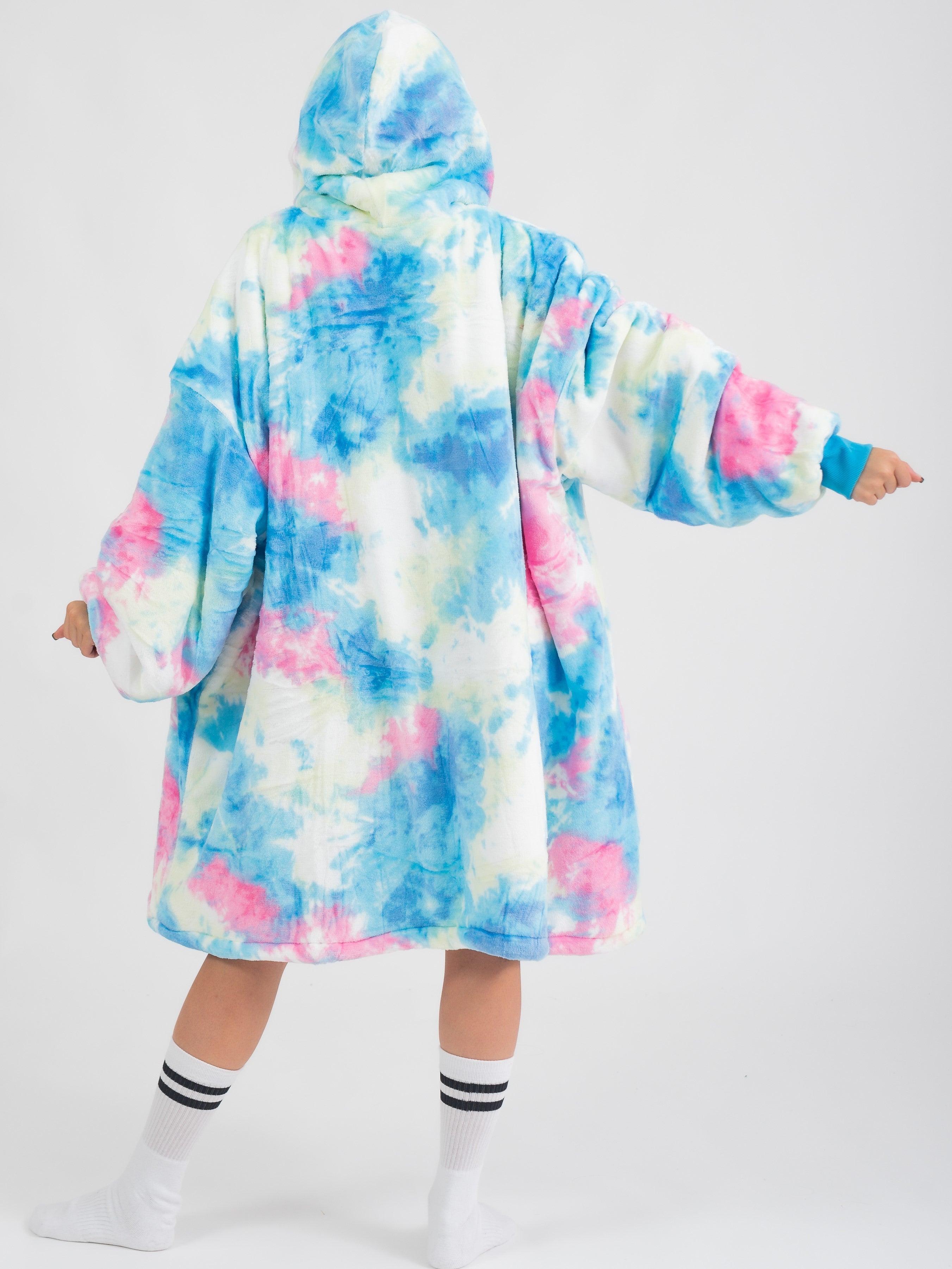 Moletom Oversized Com Capuz Nuvens Arco-iris
