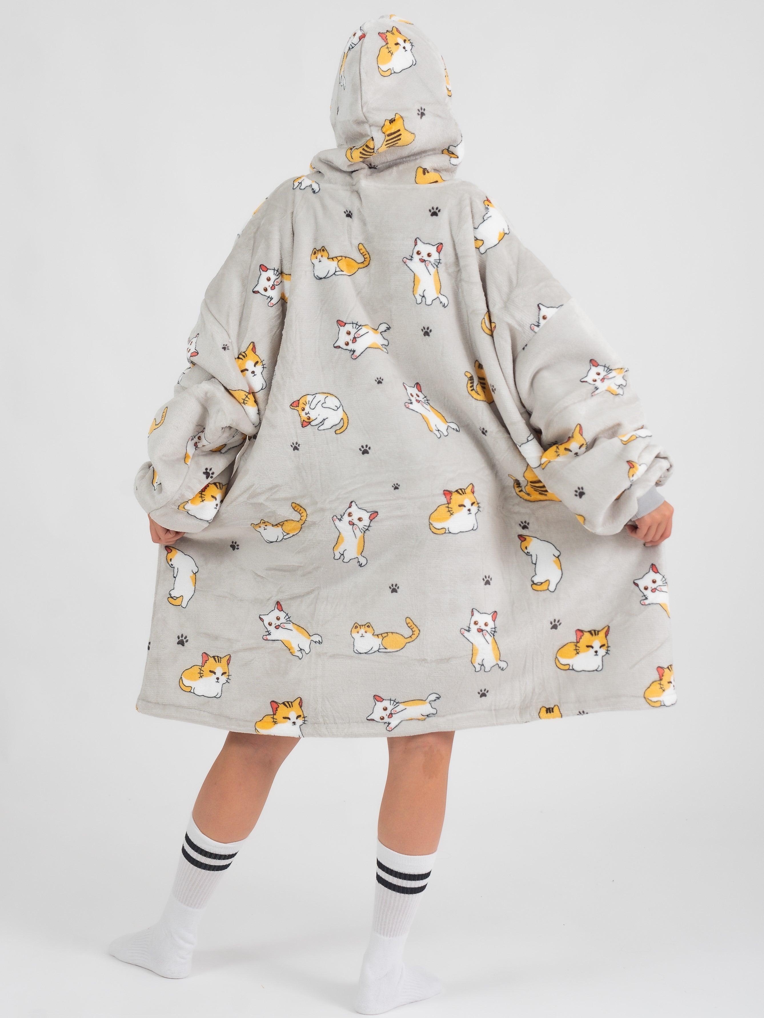 Moletom Oversized Com Capuz Gatinhos