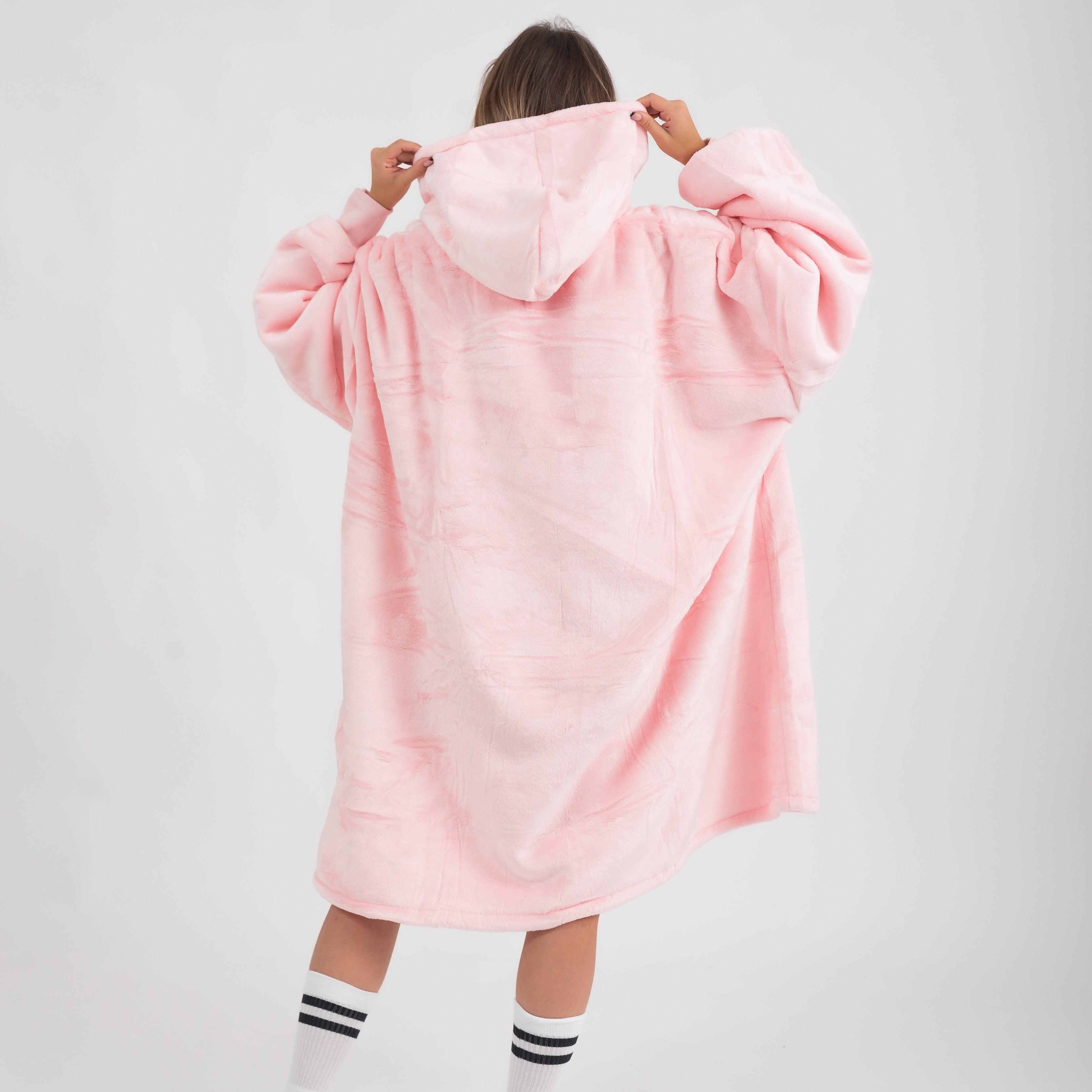 Moletom Oversized Com Capuz Rosa