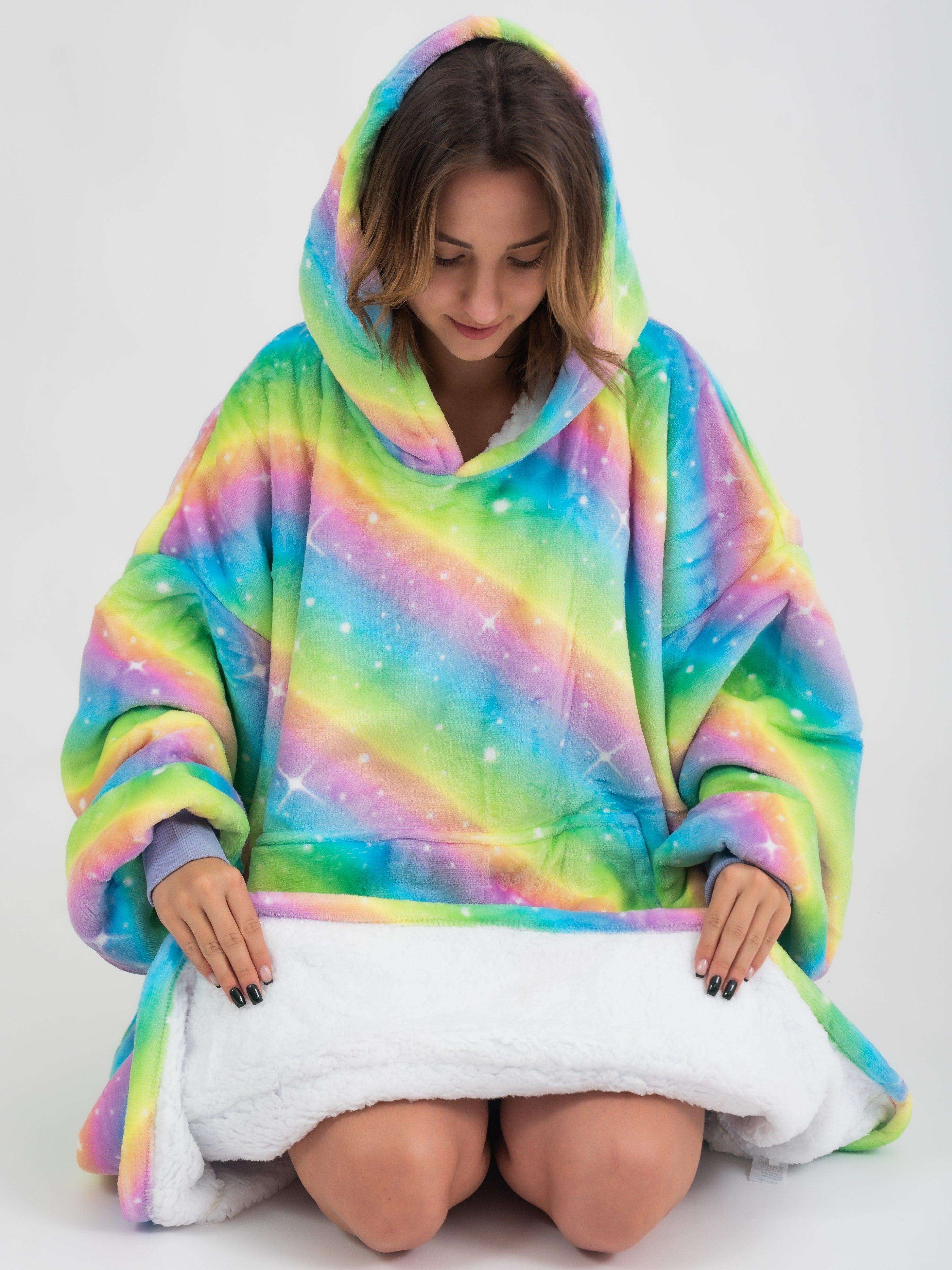 Moletom Oversized Com Capuz Colorido
