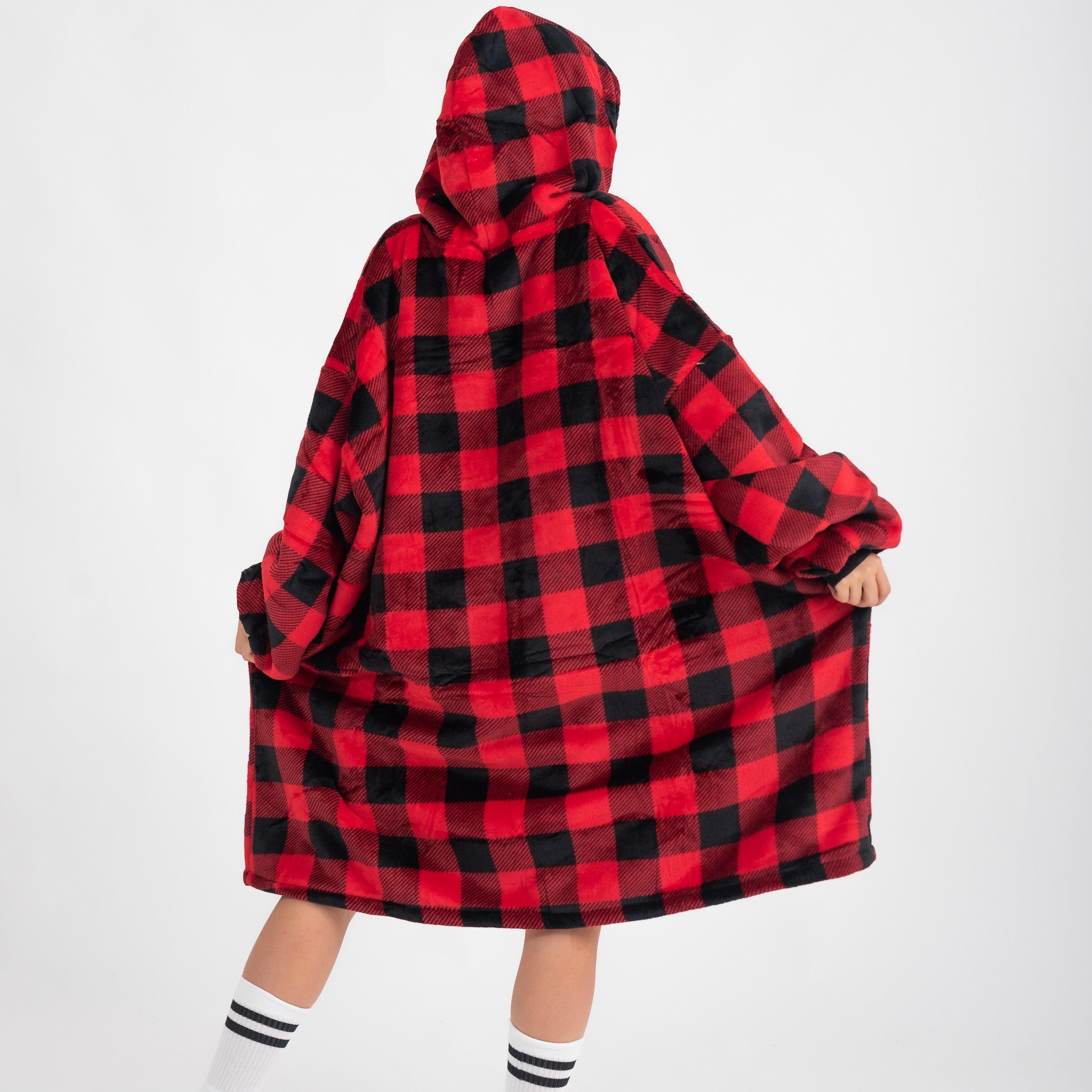 Moletom Oversized Com Capuz Xadrez