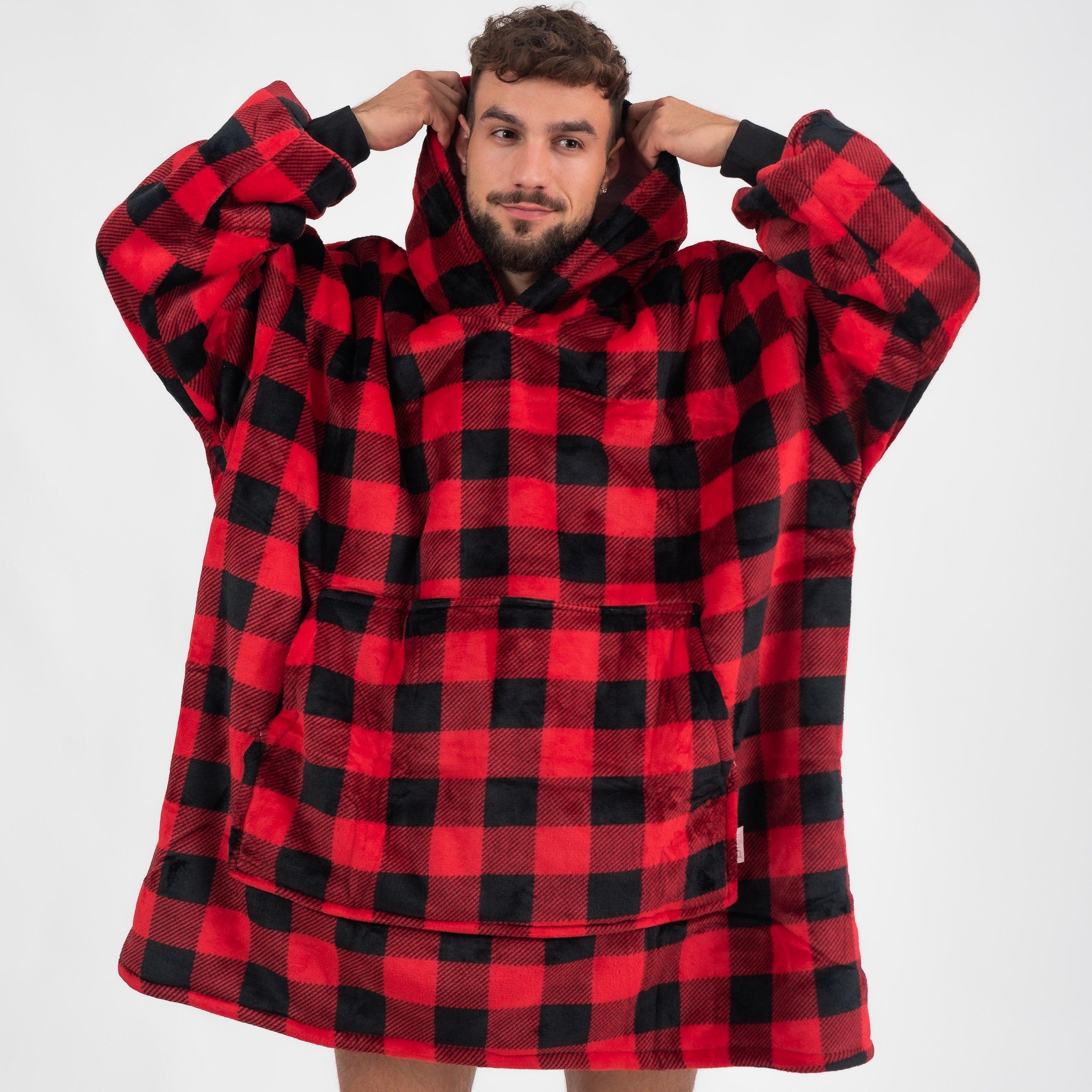 Moletom Oversized Com Capuz Xadrez