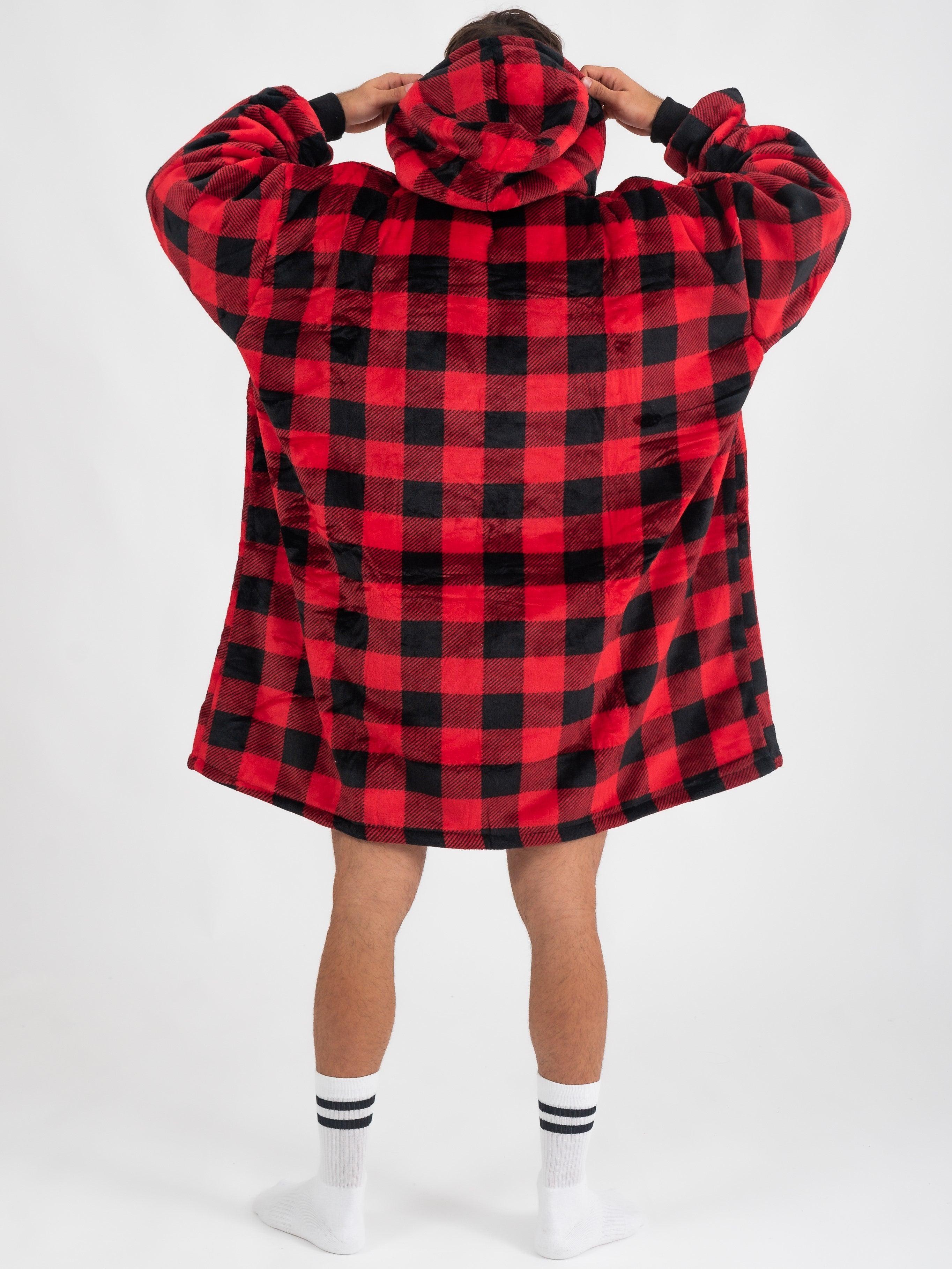 Moletom Oversized Com Capuz Xadrez