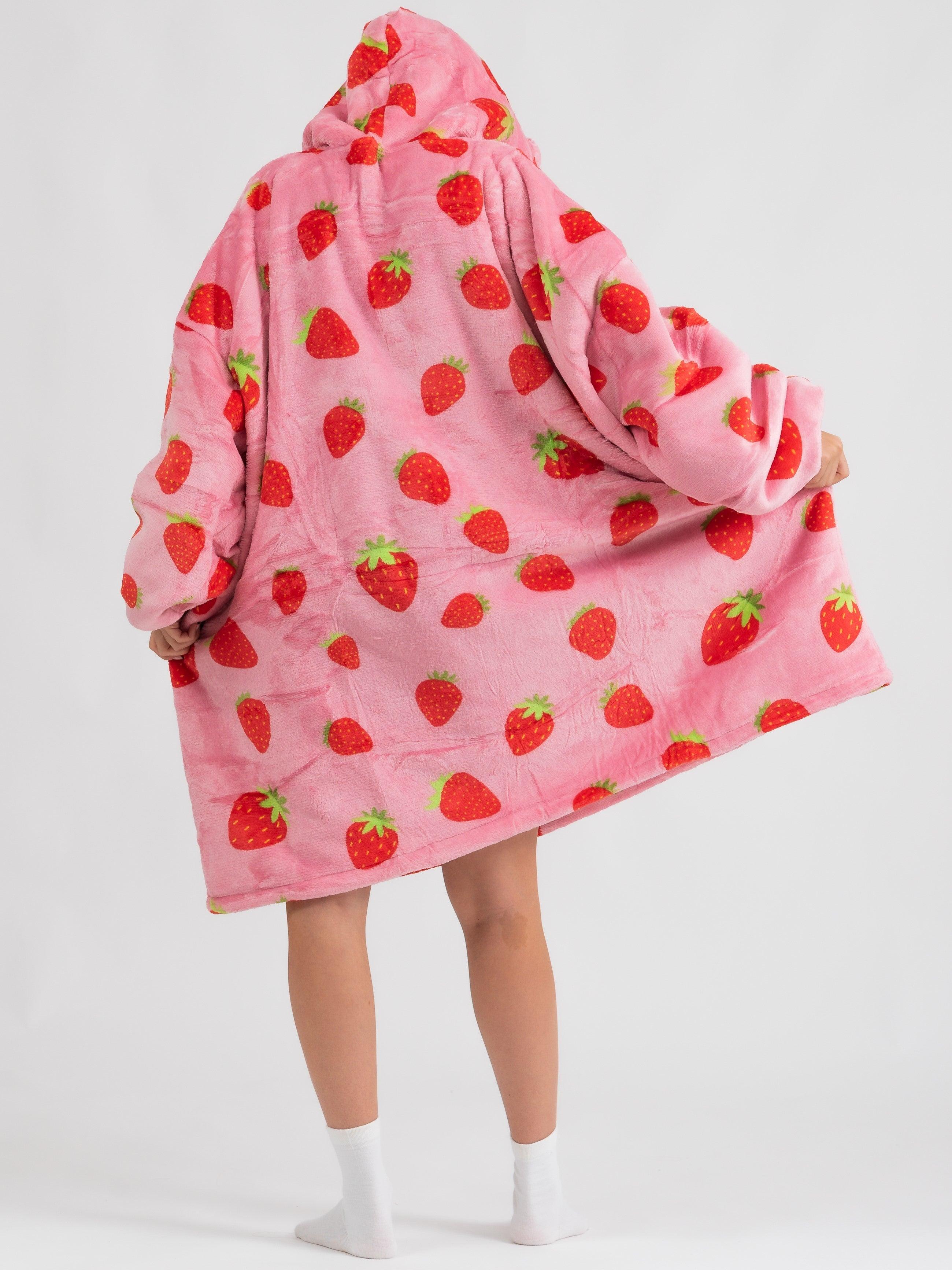 Moletom Oversized Com Capuz Morango