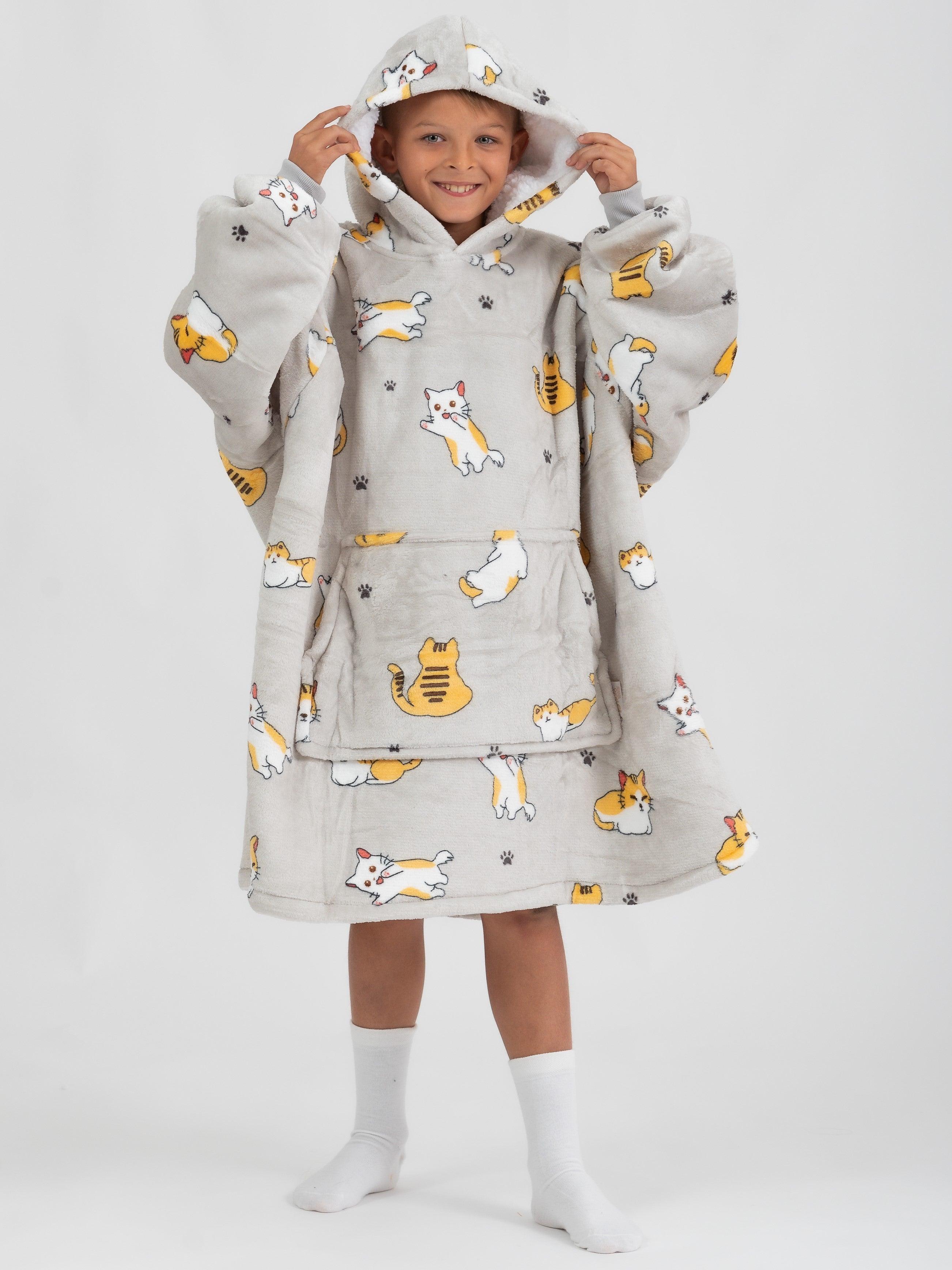 Moletom Oversized Com Capuz Kids Gatinhos