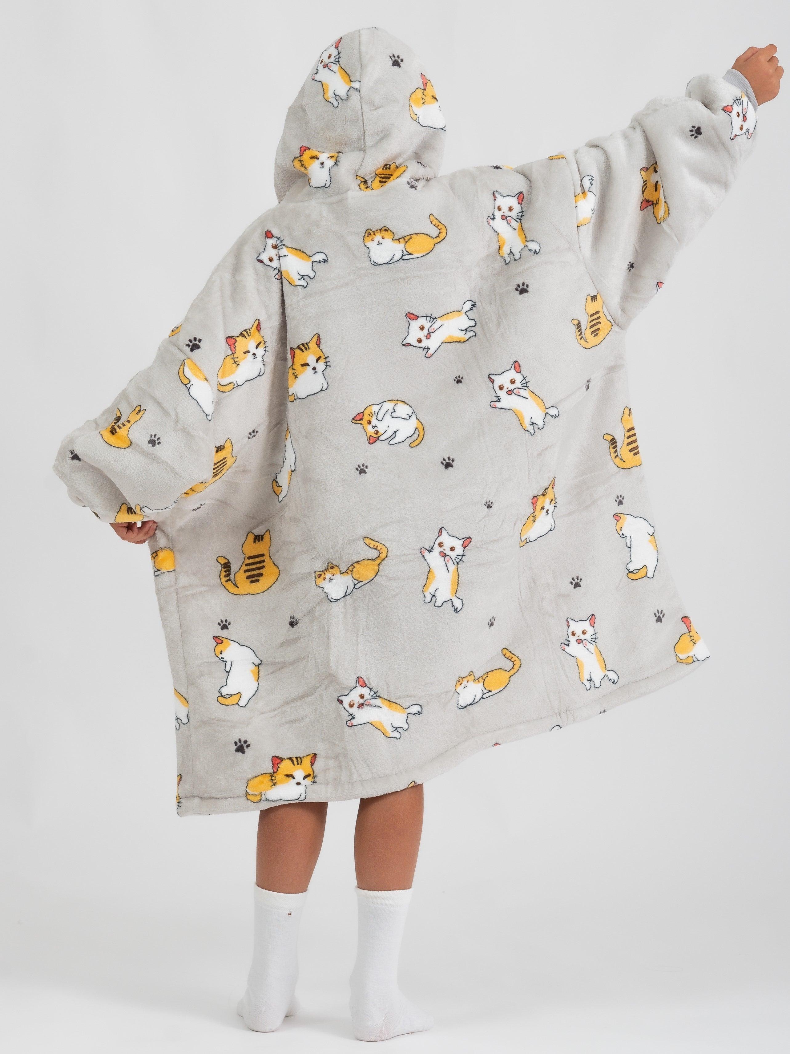 Moletom Oversized Com Capuz Kids Gatinhos