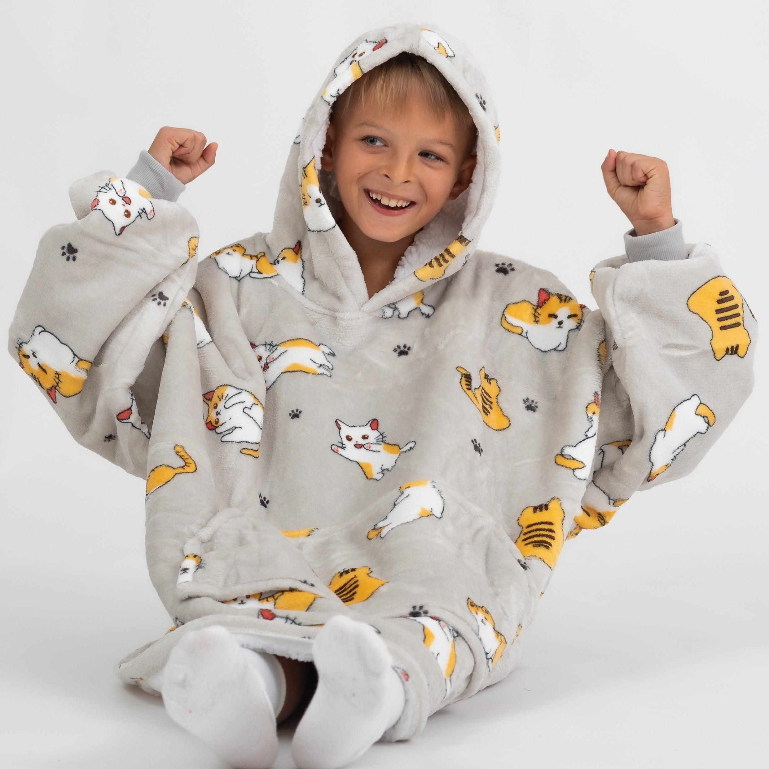 Moletom Oversized Com Capuz Kids Gatinhos