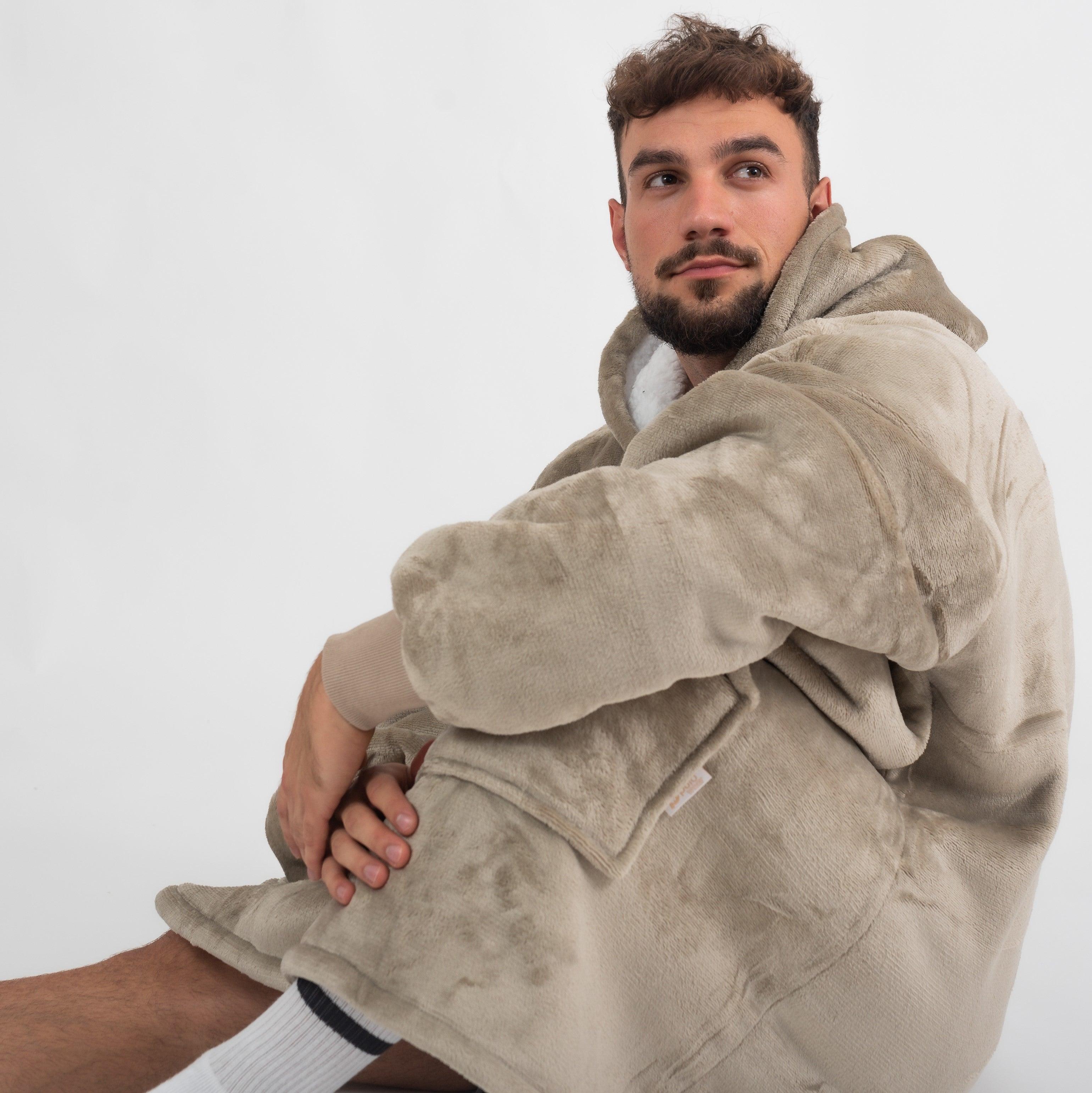 Moletom Oversized Com Capuz Beige