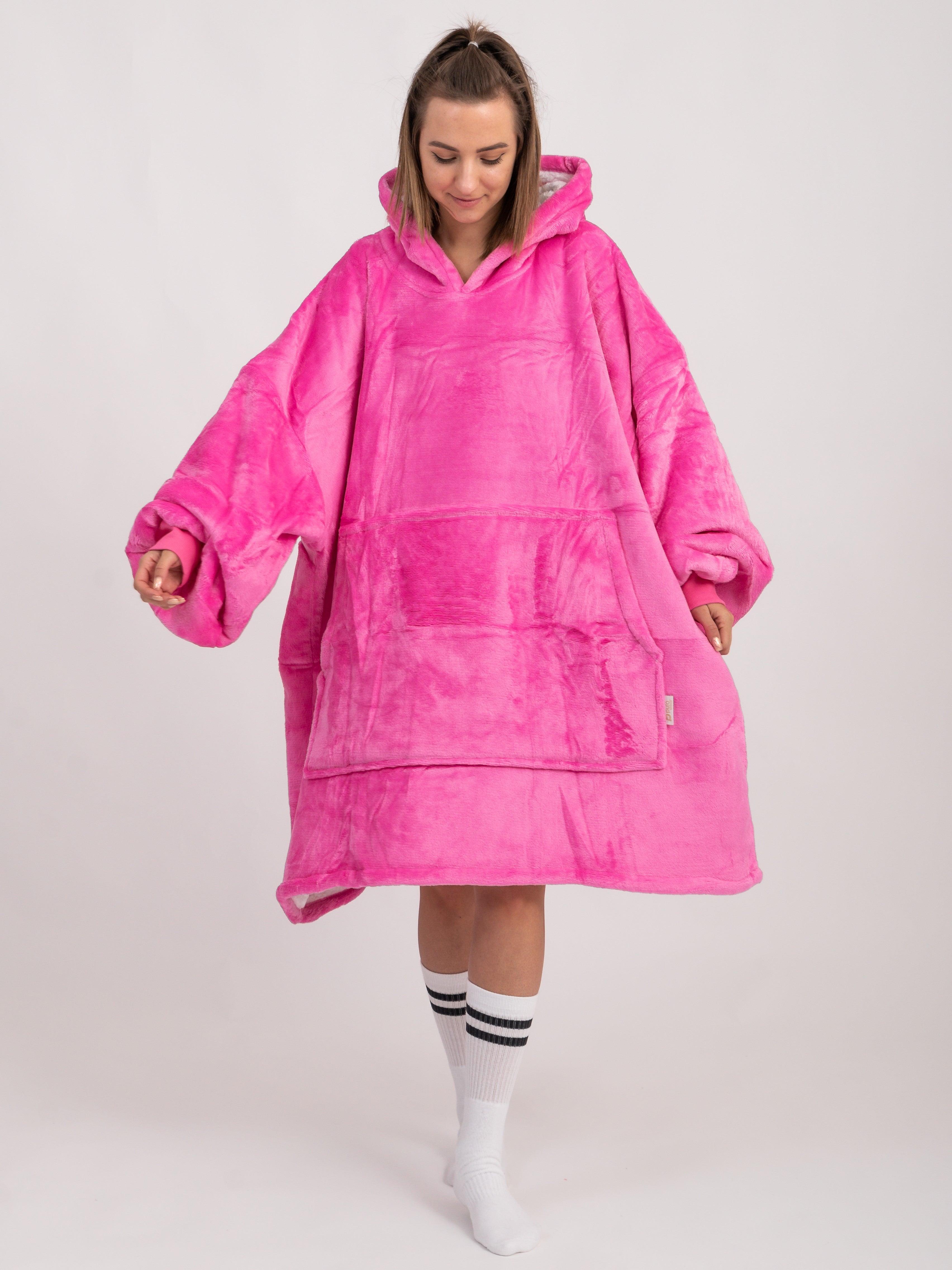 Moletom Oversized Com Capuz Rosa