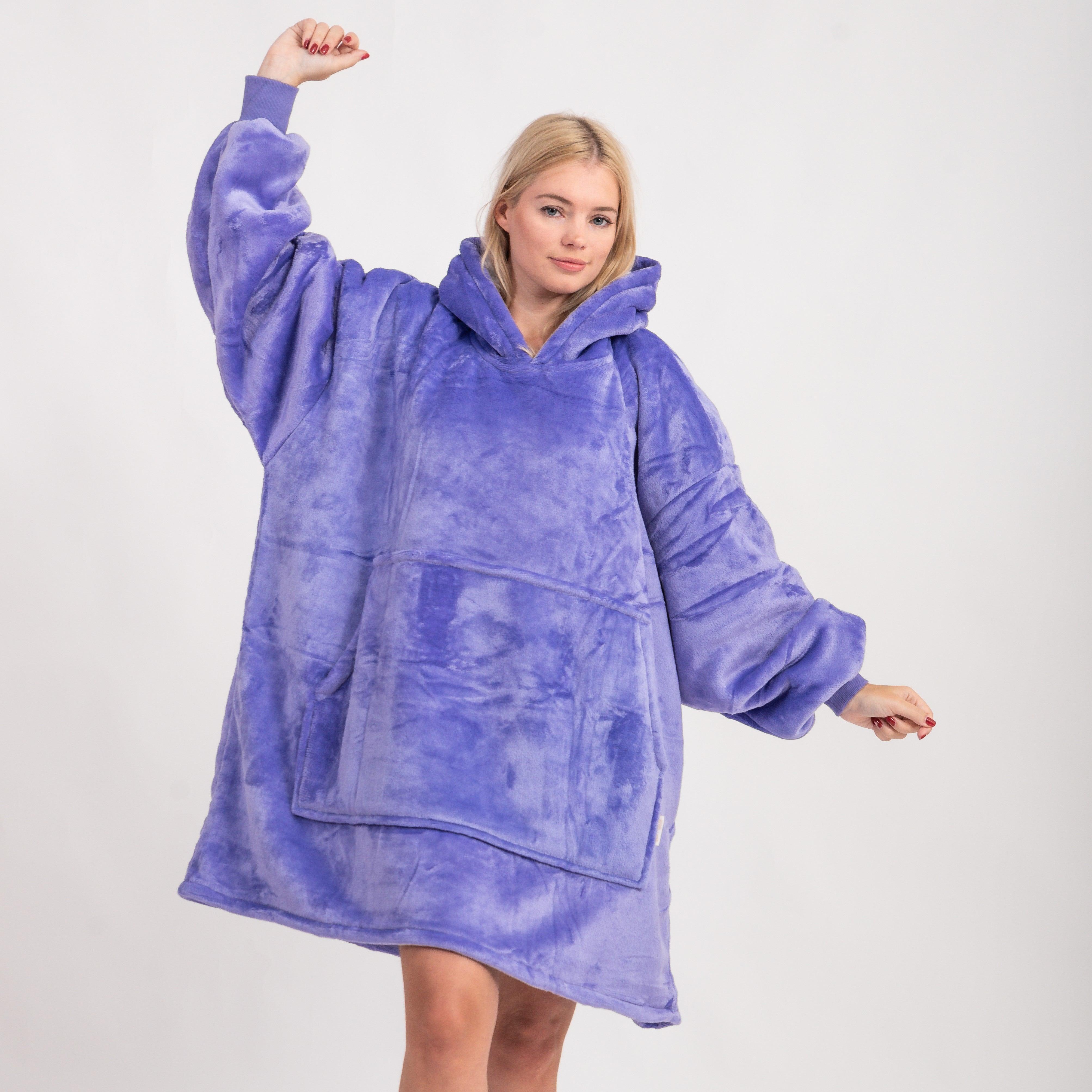 Moletom Oversized Com Capuz Roxo