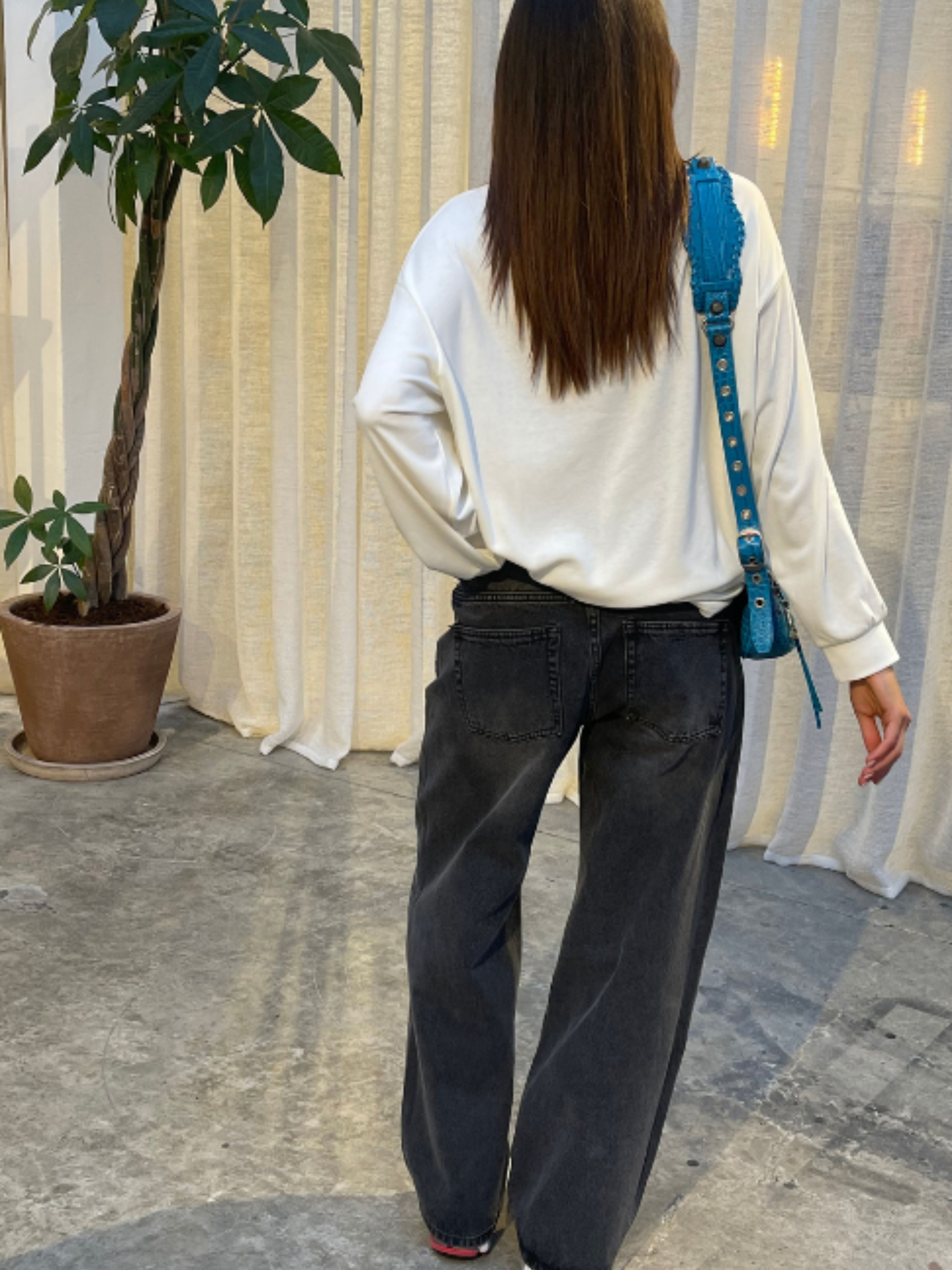 Calça Jeans Billie Dad Preta