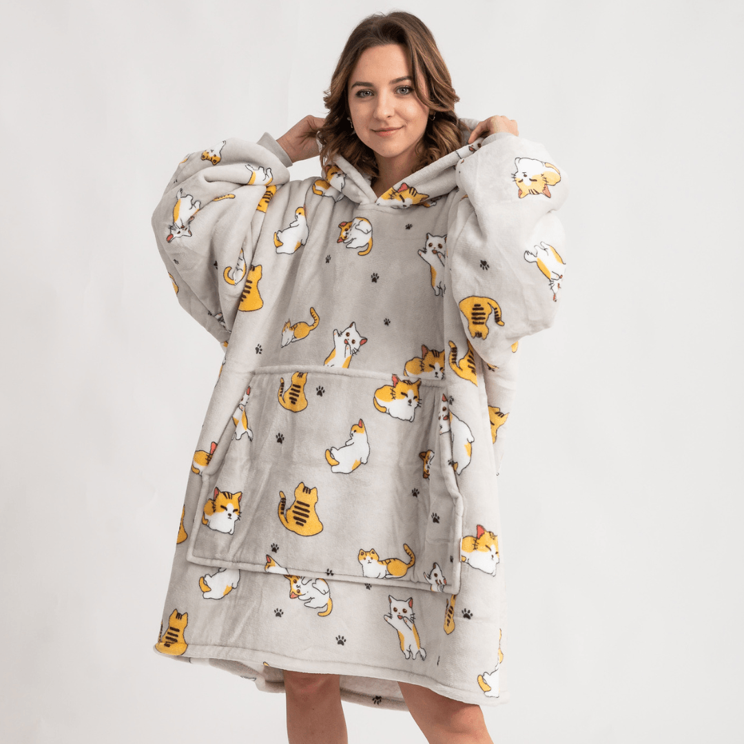 Moletom Oversized Com Capuz Gatinhos