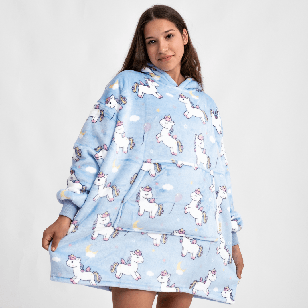 Moletom Oversized Com Capuz Kids Unicornio