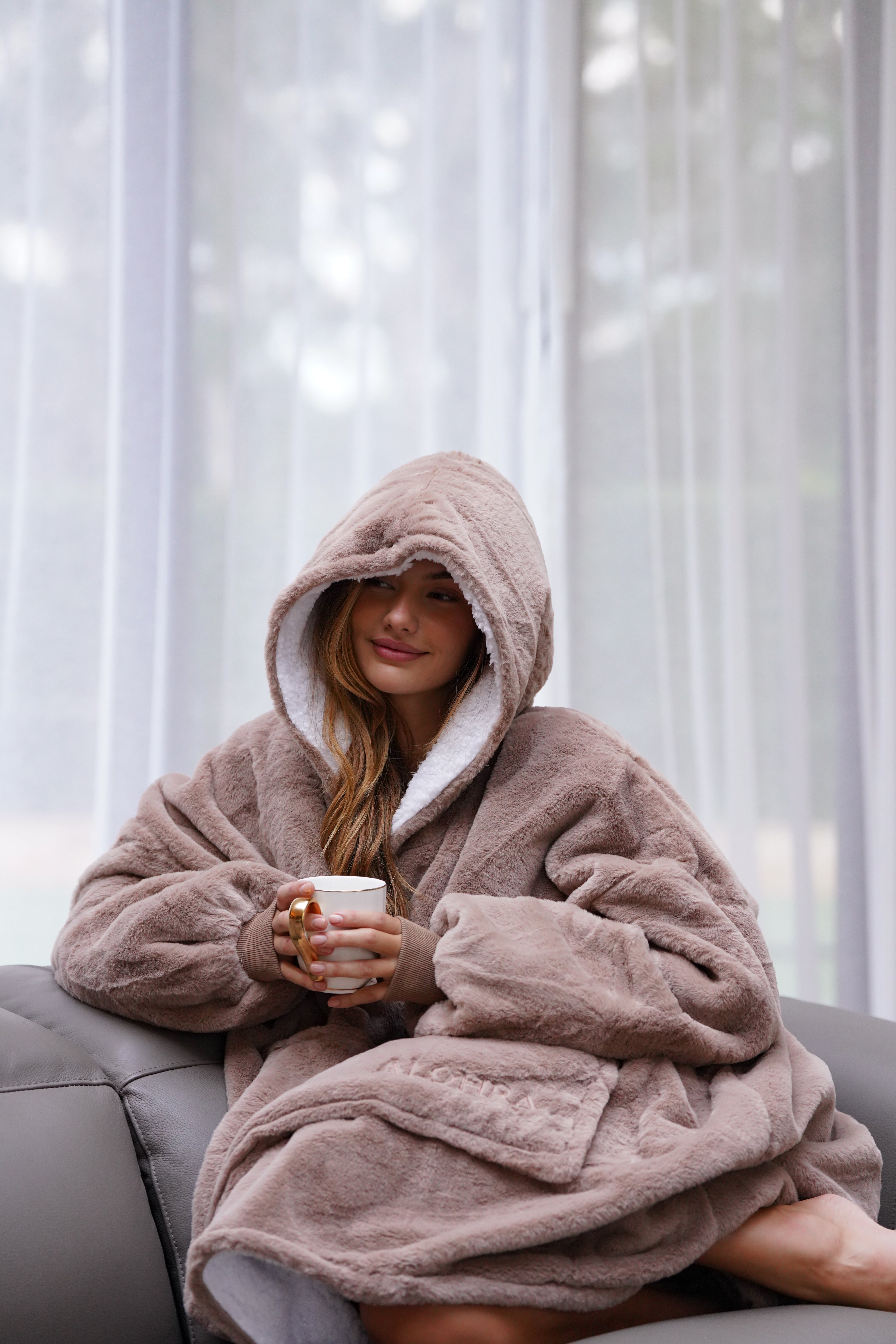 Moletom Oversized Com Capuz Mocha
