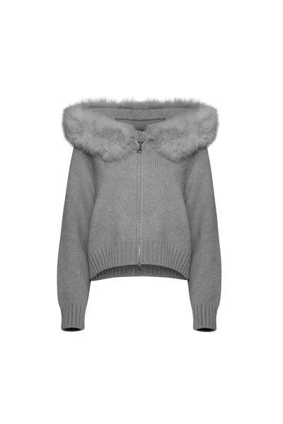 Cardigan Aveludado - Cinza