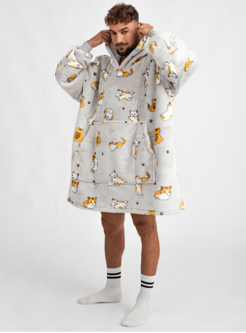 Moletom Oversized Com Capuz Gatinhos