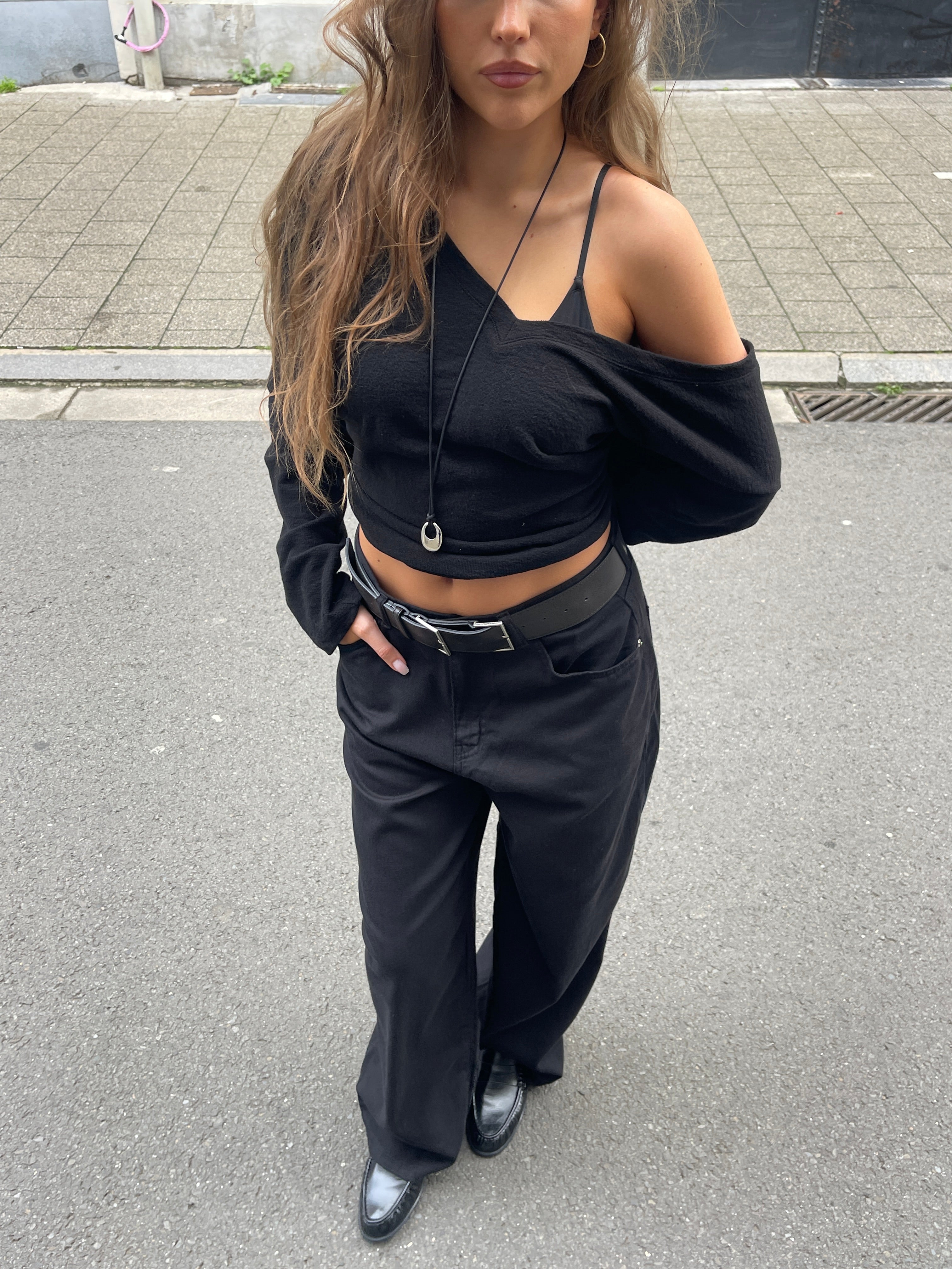 Calça Pantalona Larga Preta